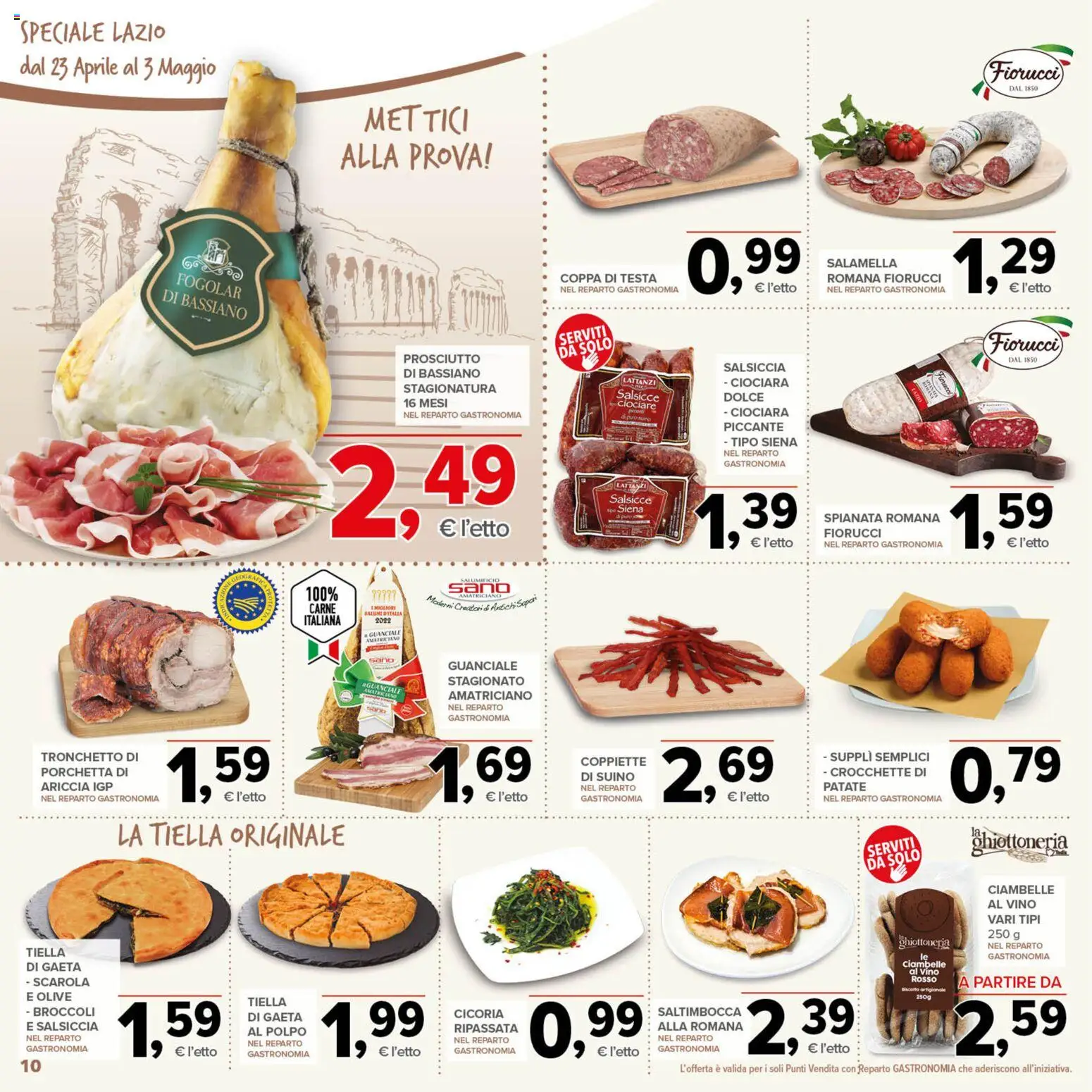 Volantino Todis del 23.04.2026 | Pagina: 10 | Prodotti: Polpo, Suino, Prosciutto, Guanciale