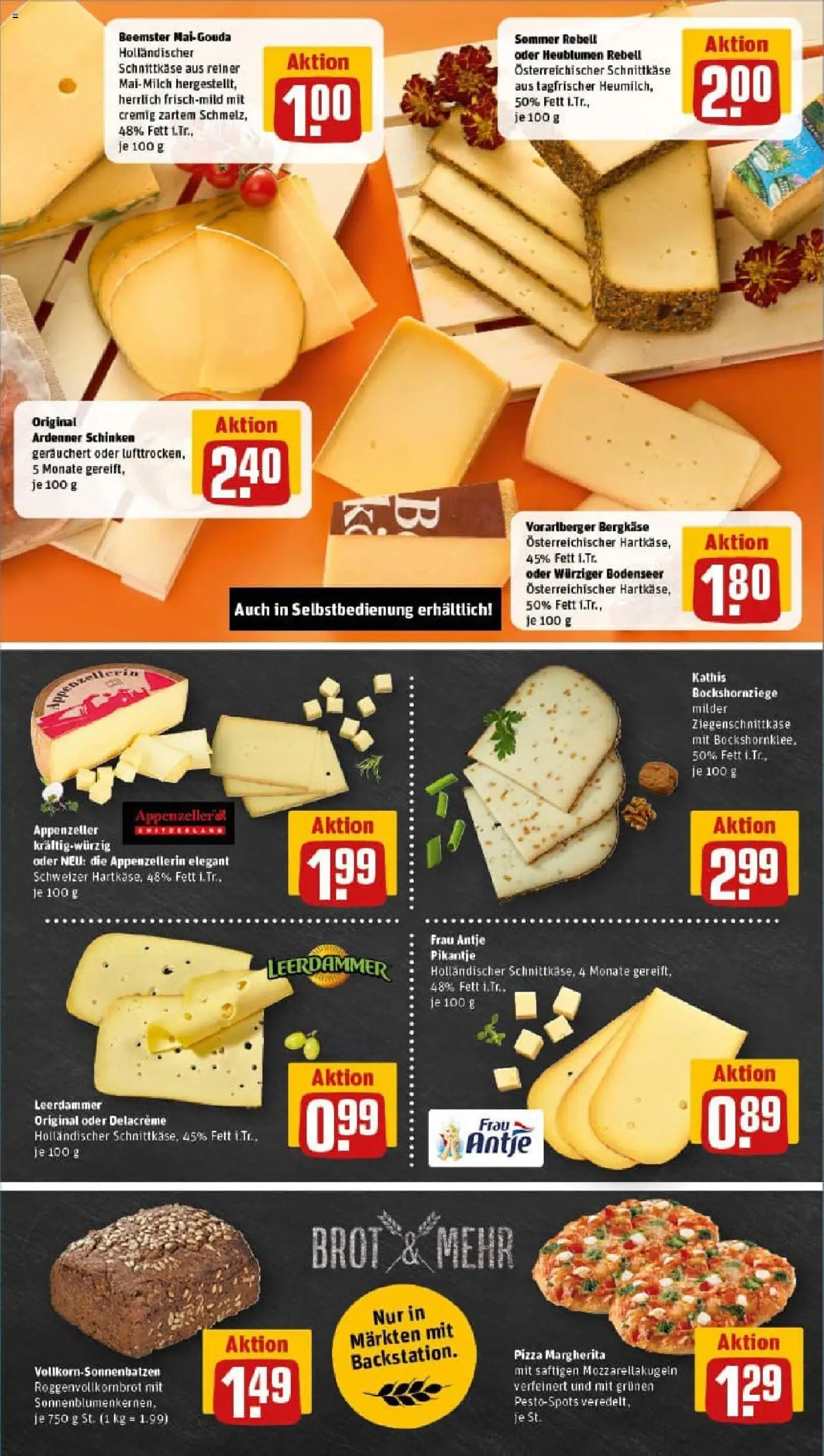 Rewe prospekt Duisburg / Bergheim	 - gültig ab dem 22.06.2025 | Seite: 9 | Produkte: Leerdammer, Brot, Schinken, Pizza