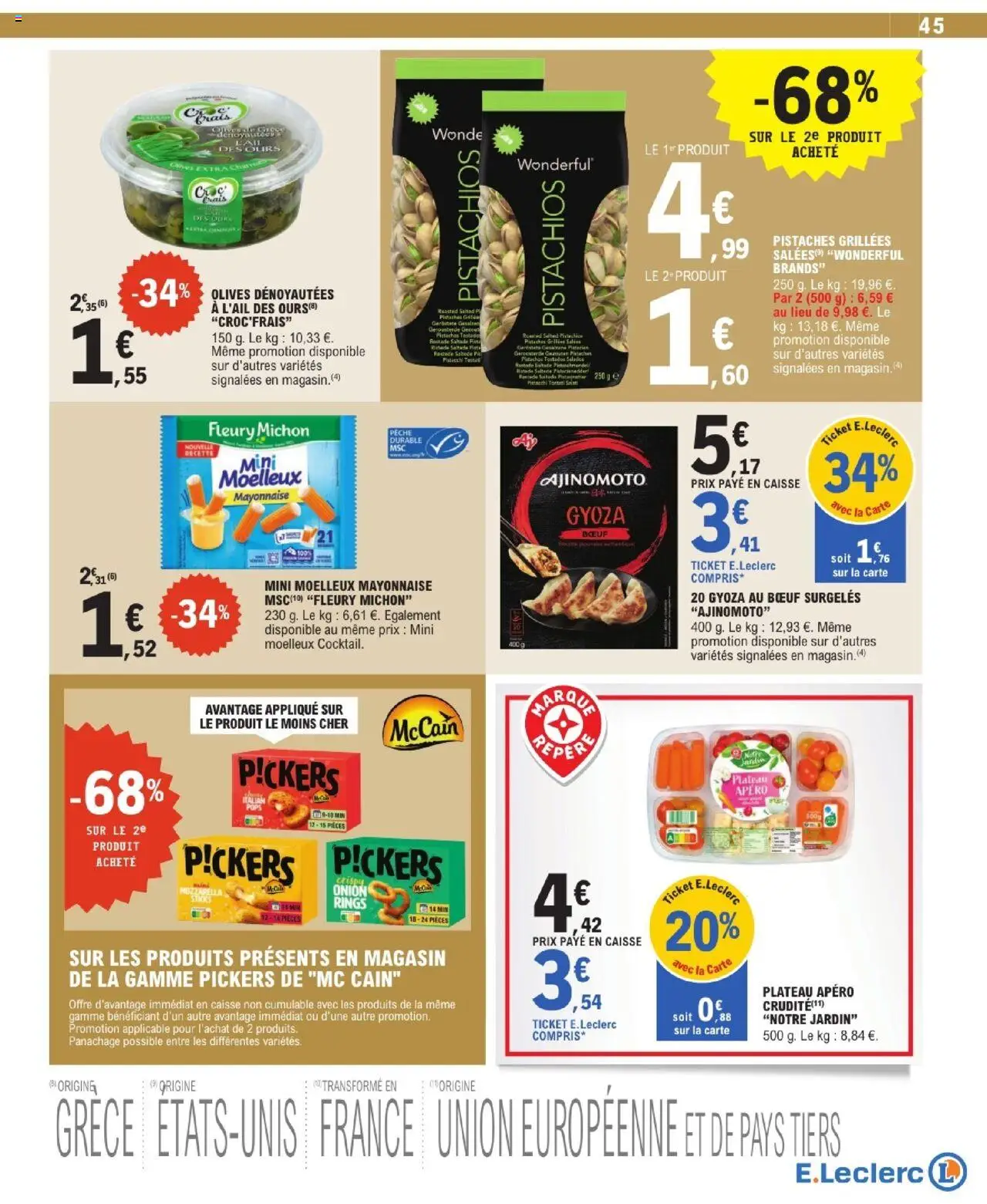  | Page: 45 | Produits: Salade, Pêche, Pistaches, Mayonnaise