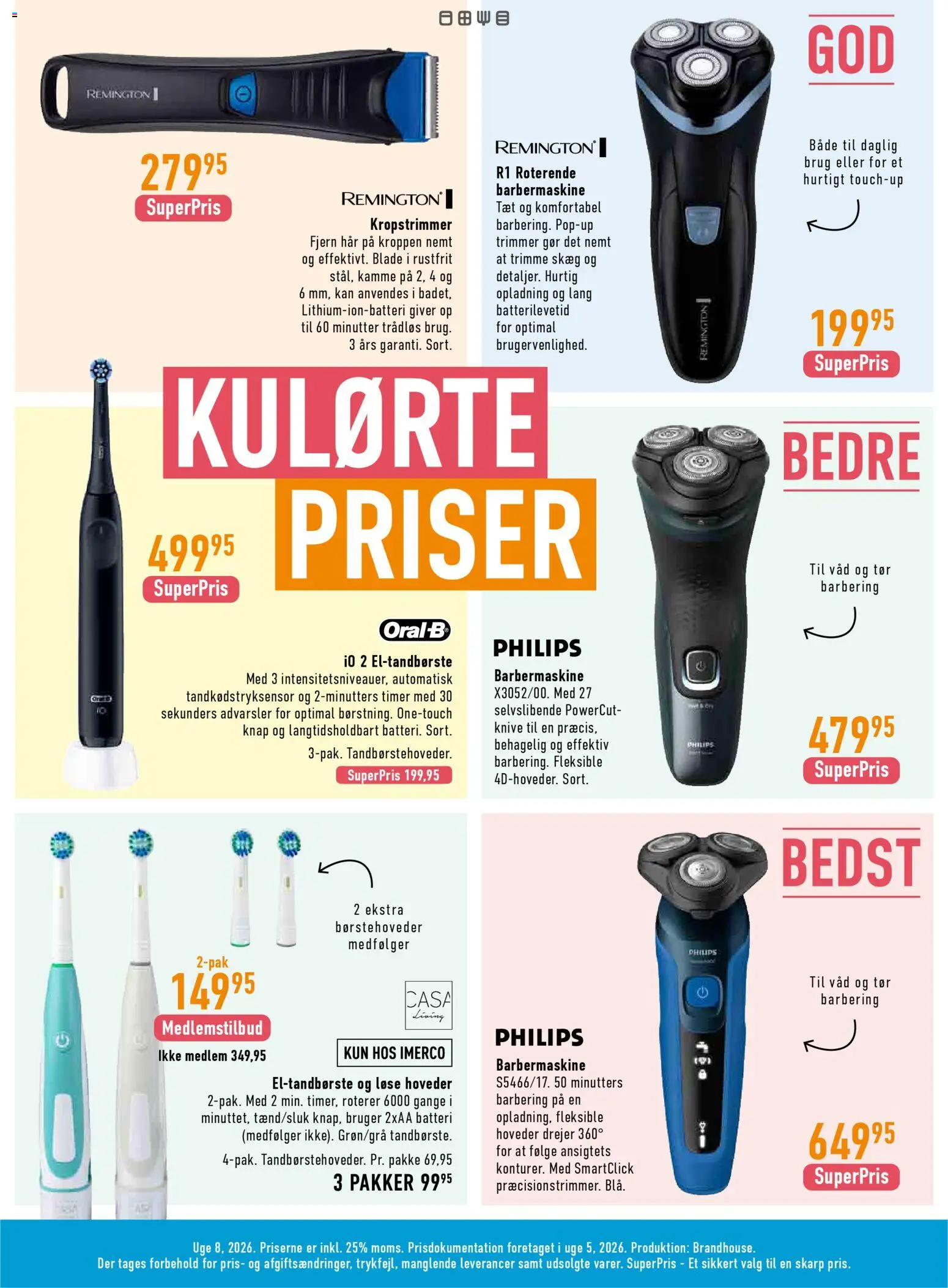 Imerco tilbudsavis – gyldig fra 13.02.2026 | Side: 17 | Produkter: Barbermaskine, Eltandbørste, Batteri