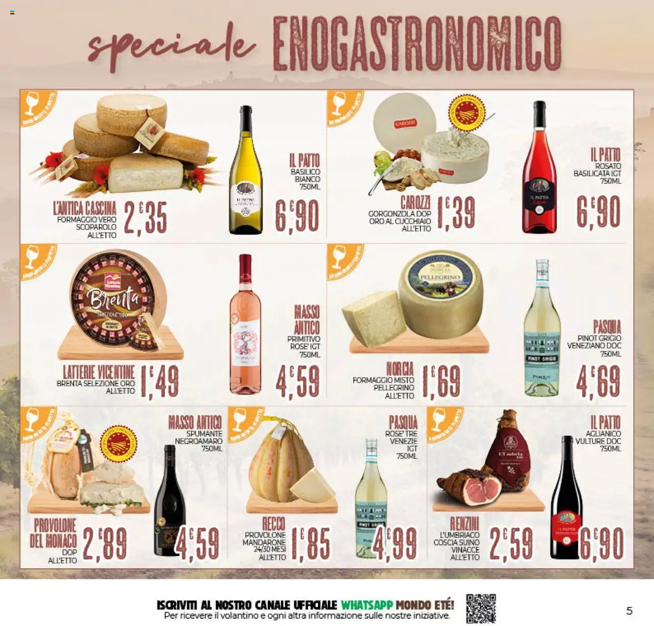 Volantino Eté del 19.09.2025 | Pagina: 5 | Prodotti: Suino, Formaggio, Basilico, Spumante