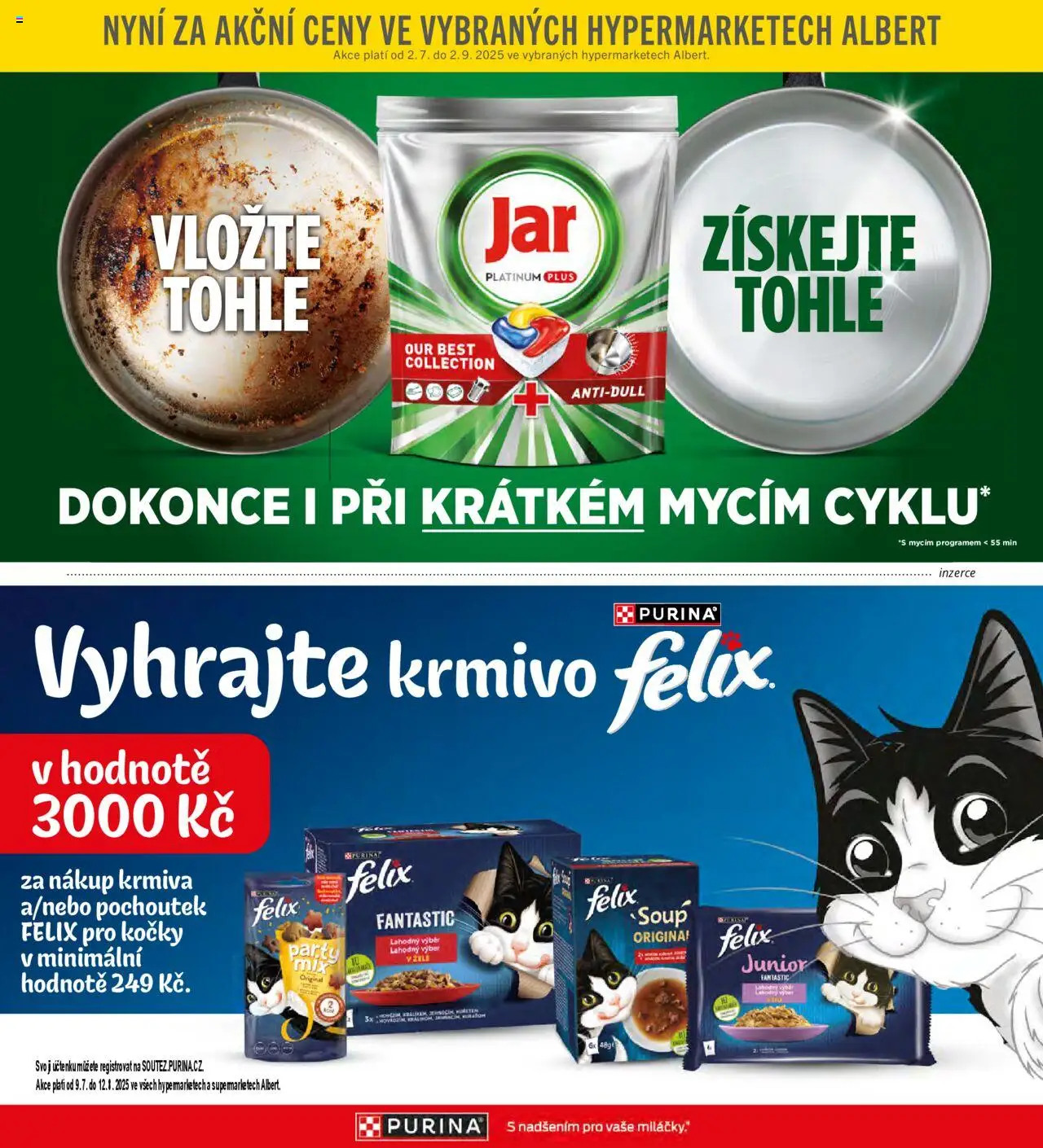 Albert magazín od 01.07.2025 | Strana: 89 | Produkty: Felix, Purina, Jar platinum plus, Jar