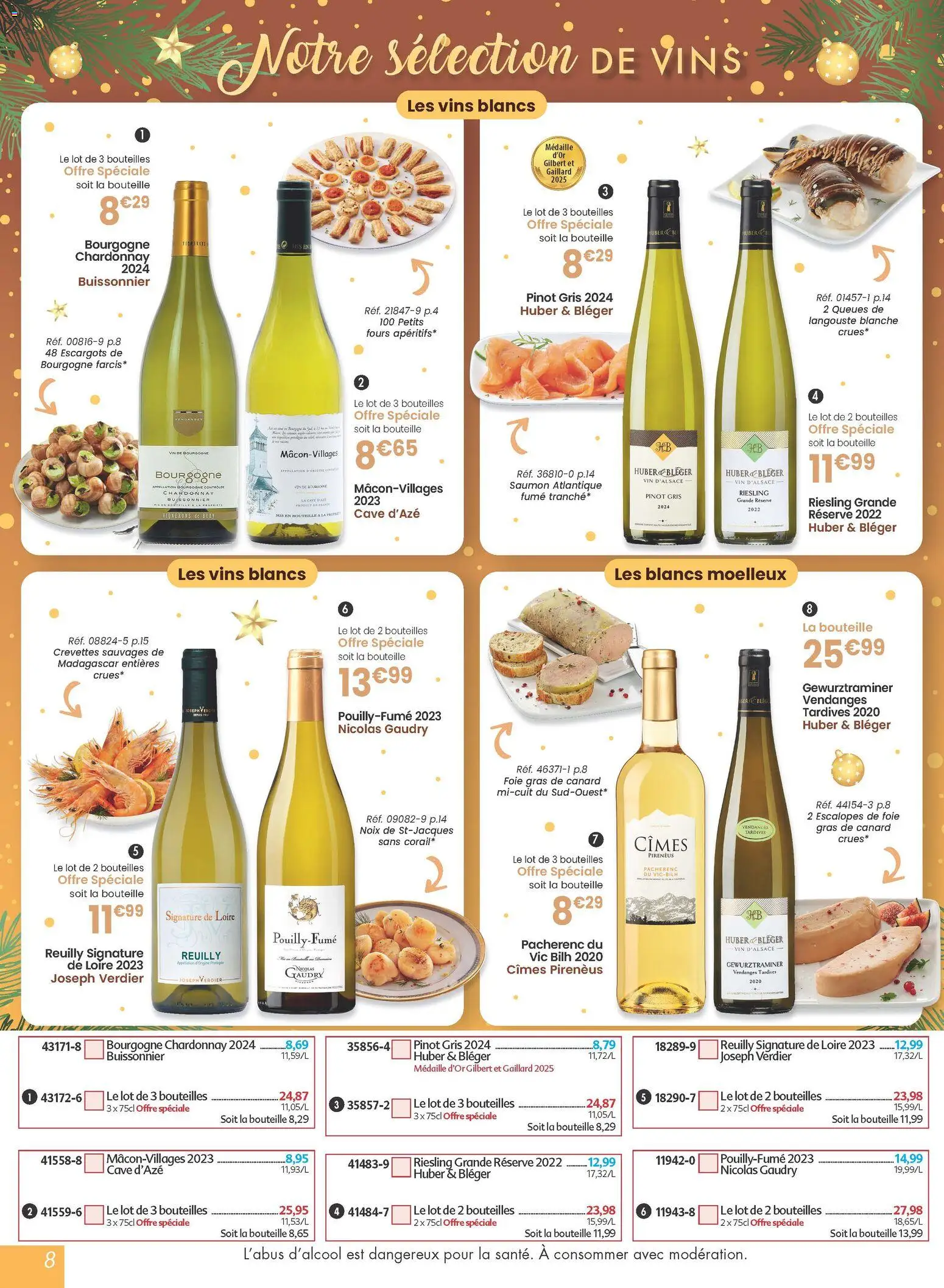 {H1} | Page: 8 | Produits: Foie Gras de Canard, Escargots, Langouste, Saumon