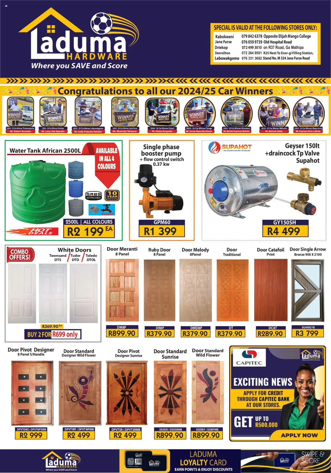 Laduma Hardware Exciting Special Group A │ valid from 01.06.2025 | Page: 1 | Products: Tank, Geyser, Water, Mango