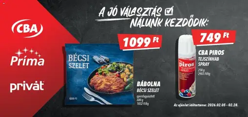 CBA Príma - Óriásplakátok - amely érvényes a következő dátumtól: 05.02.2026 | Oldal: 3 | Termékek: Tejszínhab