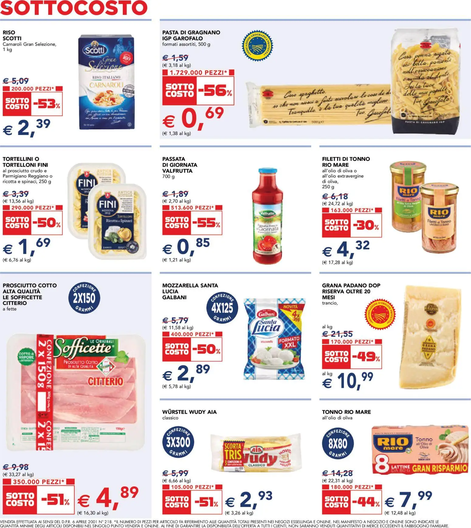 Volantino Esselunga S del 12.03.2026 | Pagina: 3 | Prodotti: Prosciutto Cotto, Mozzarella, Pasta, Ricotta