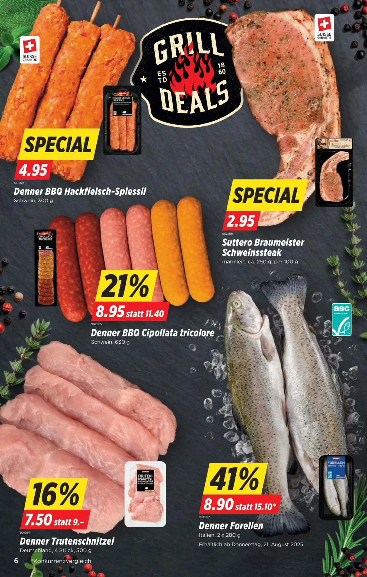 Denner Aktionen ab 19.08.2025 | Seite: 6 | Produkte: Grill
