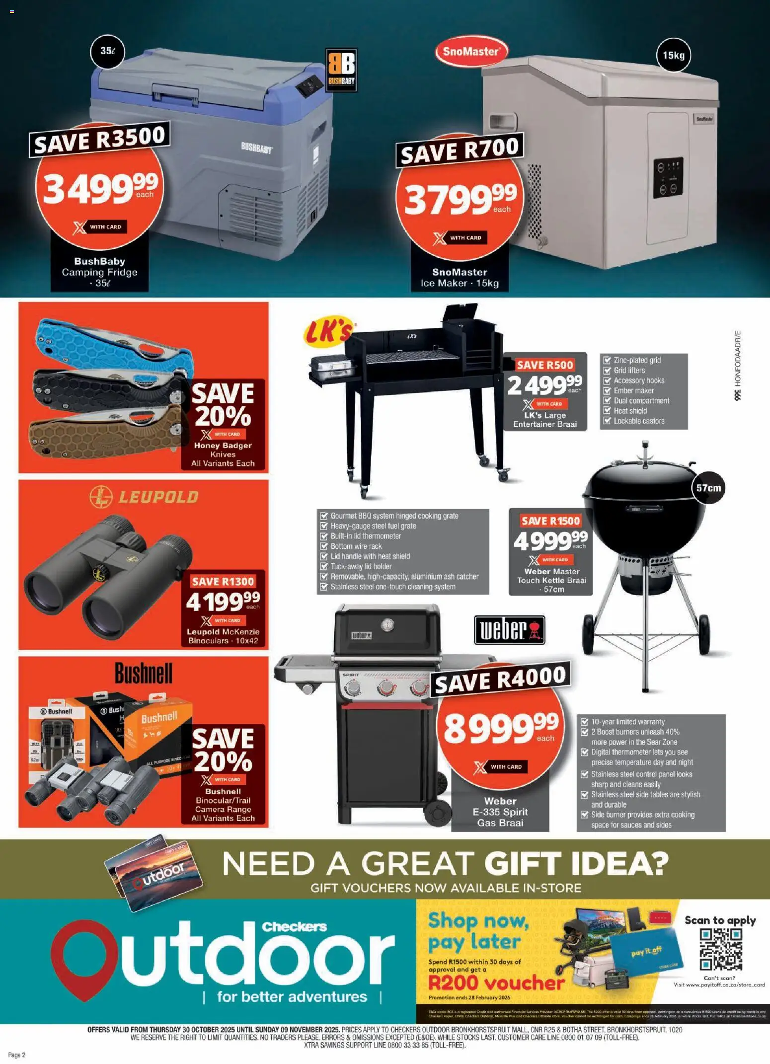 New Checkers catalogue – valid from 30.10.2025 | Page: 2 | Products: Kettle, Thermometer, Fridge, Sauces