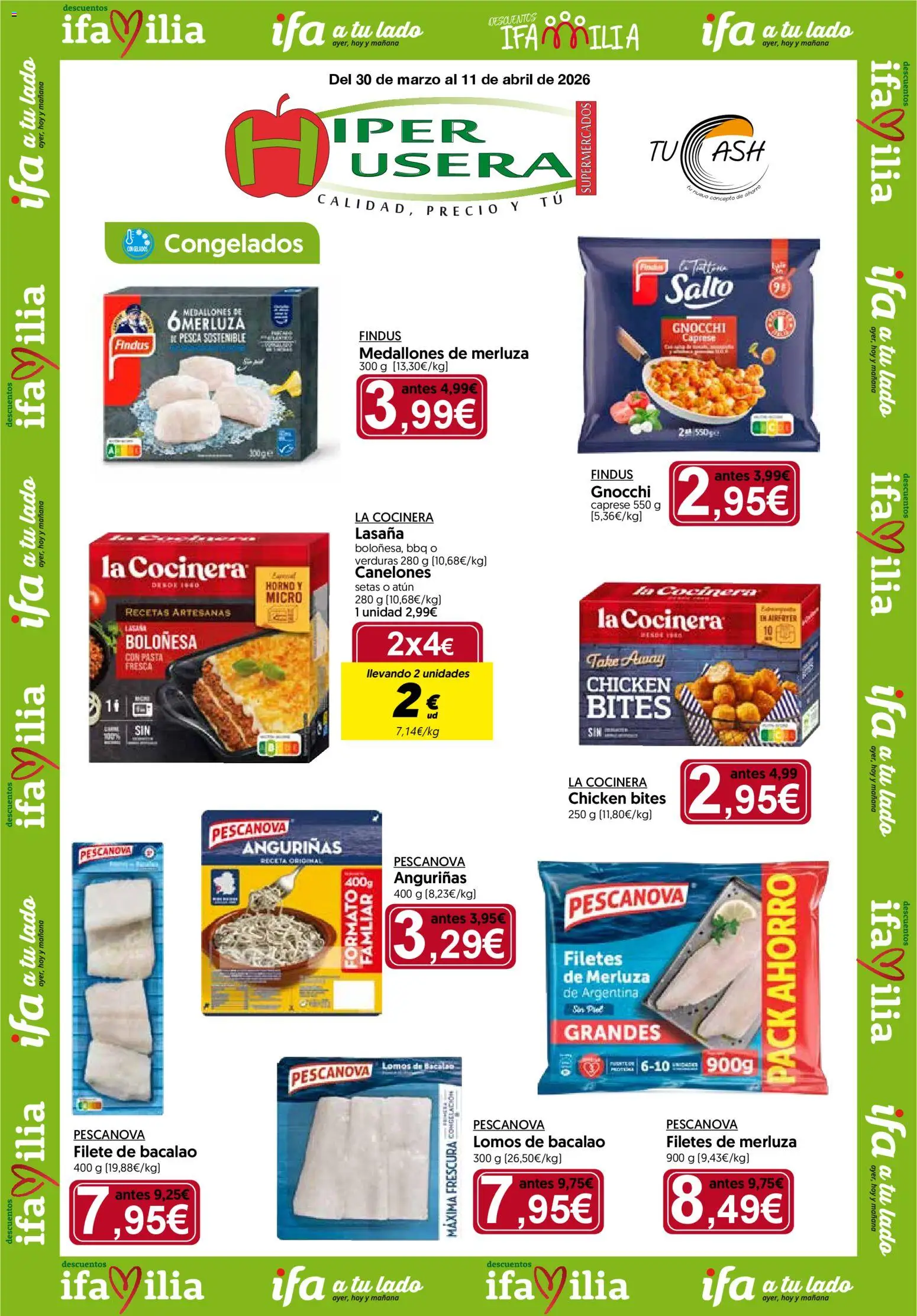 Hiper Usera folleto │ válido desde el 30.03.2026 | Página: 1 | Productos: Medallones, Pasta, Horno, Filete