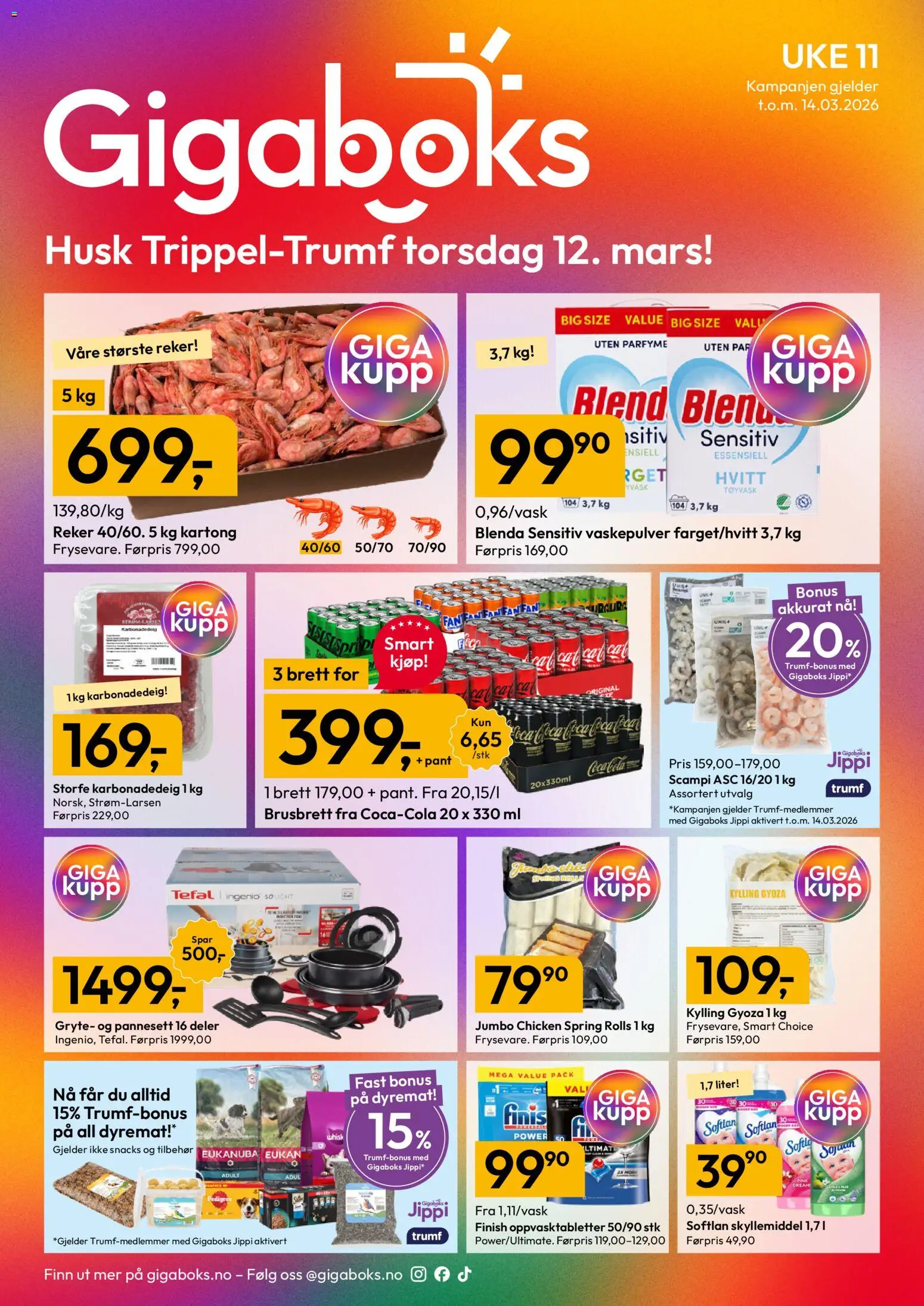 {H1} | Side: 1 | Produkter: Vaskepulver, Kylling, Snacks, Reker