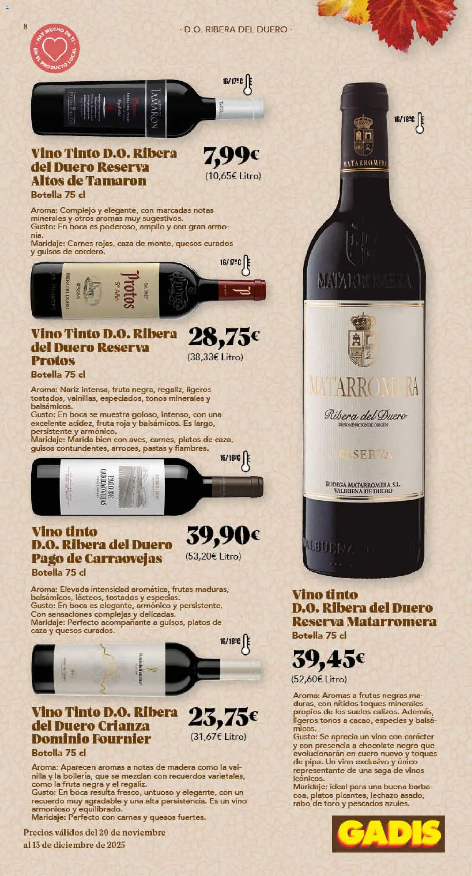 Gadis - folleto │ válido desde el 20.11.2025 | Página: 8 | Productos: Chocolate, Vino
