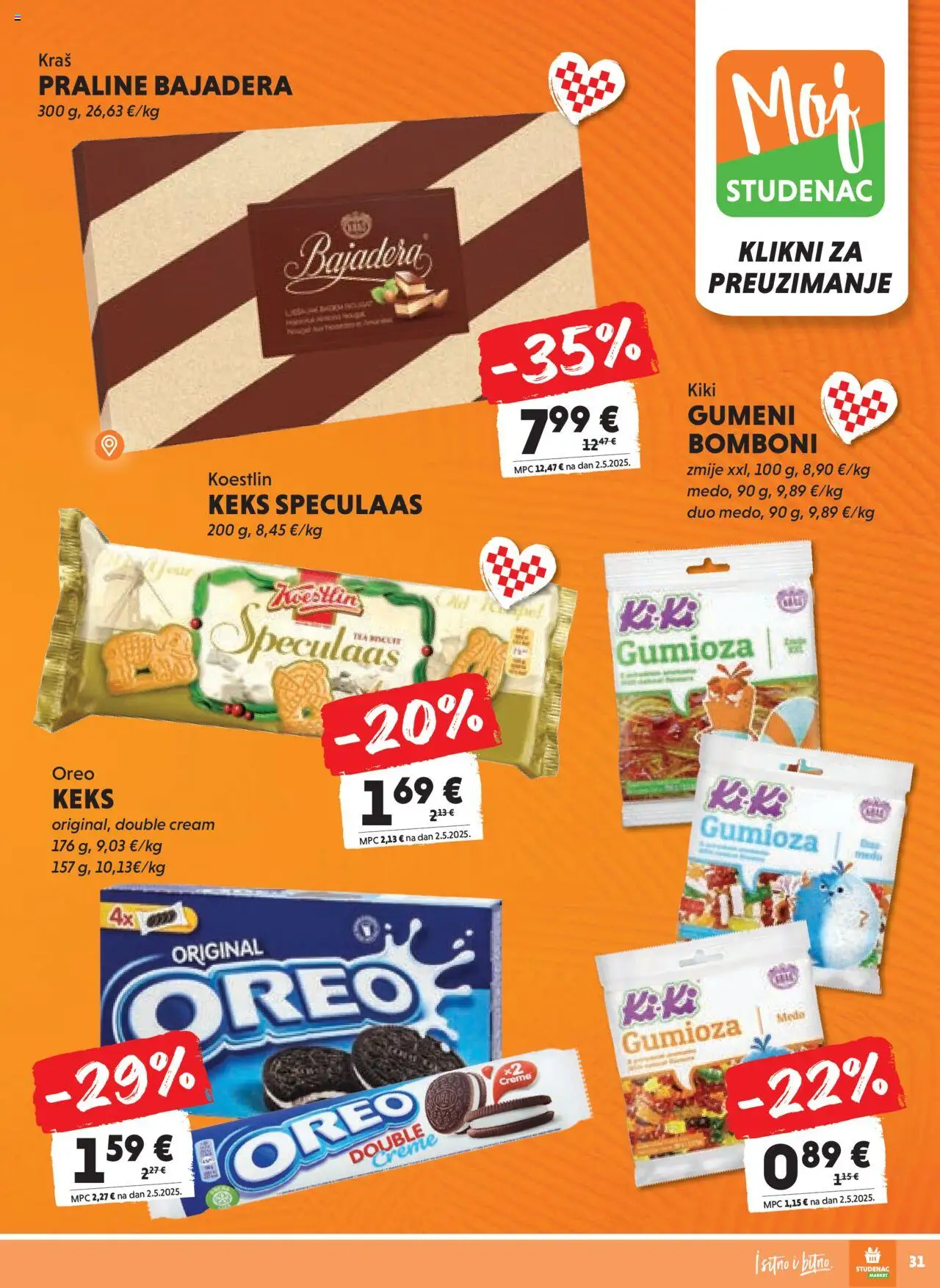 Studenac katalog | vrijedi od 13.08.2025 | Stranica: 31 | Proizvodi: Praline, Bomboni, Keks