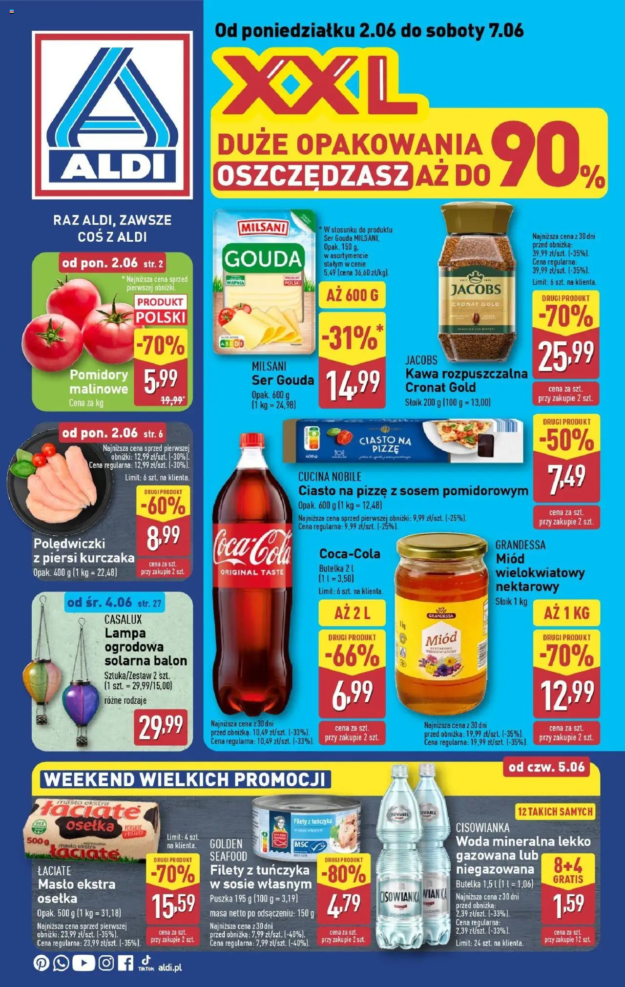 Aldi Gazetka od 02.06.2025 | Strona: 1 | Produkty: Masło ekstra osełka, Osełka, Masło, Ser