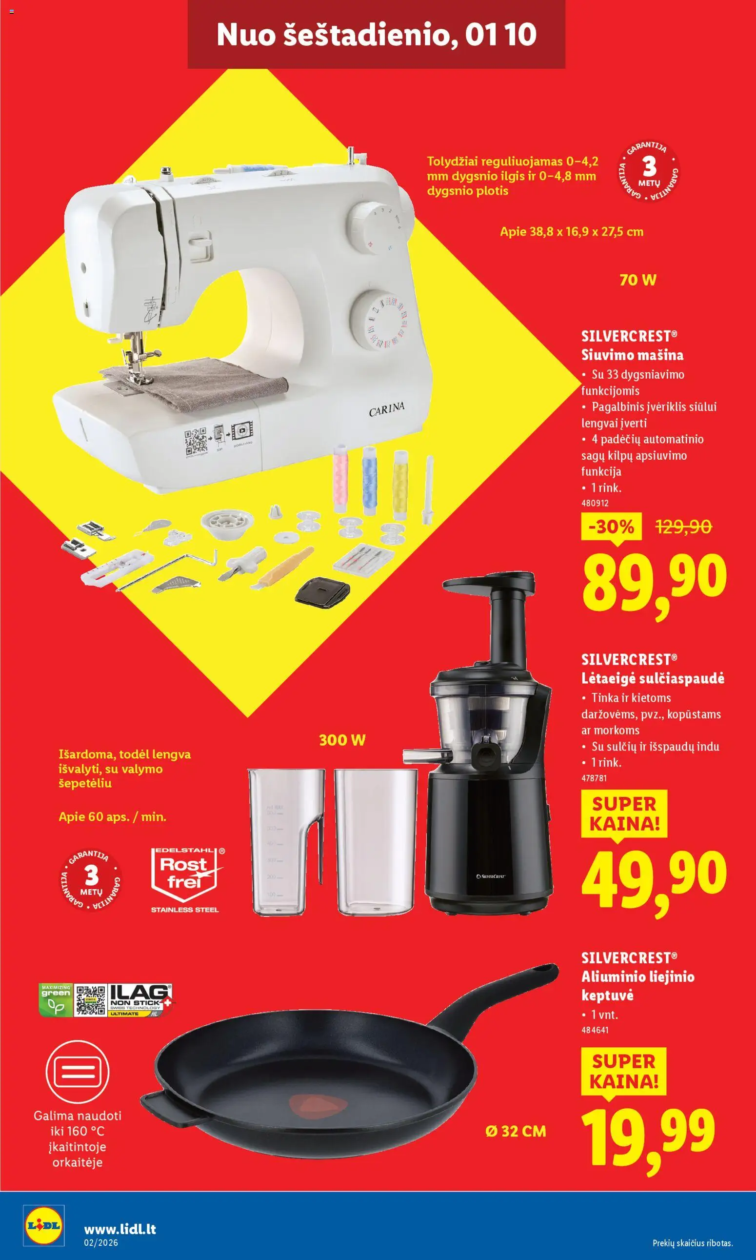 LIDL akcijos nuo 05.01.2026 | Puslapis: 28 | Prekių: Sulčiaspaudė, Keptuvė