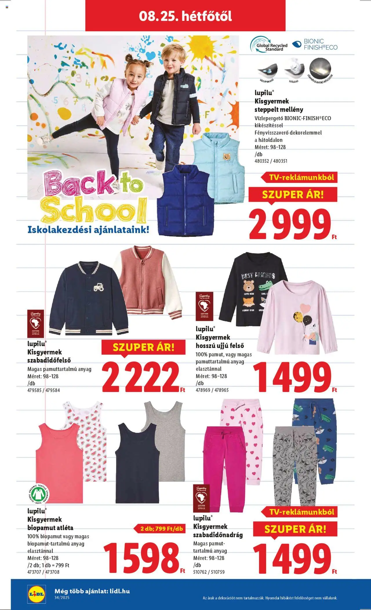 Lidl akciós ujság - amely érvényes a következő dátumtól: 21.08.2025 | Oldal: 48 | Termékek: Atléta, Mellény