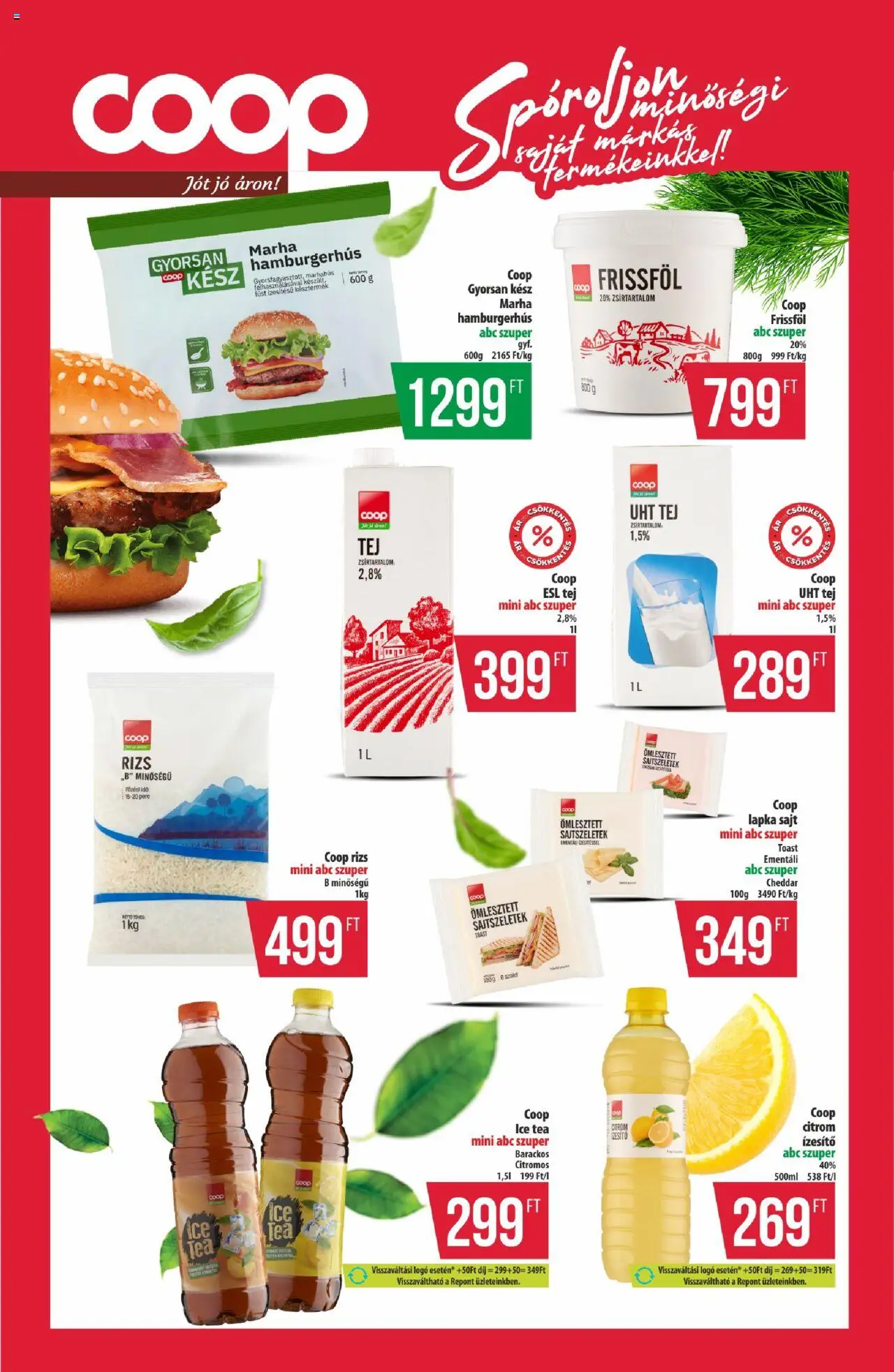 COOP akciós ujság - amely érvényes a következő dátumtól: 14.08.2025 | Oldal: 10 | Termékek: Ice tea, Tej, Rizs, Marhahús
