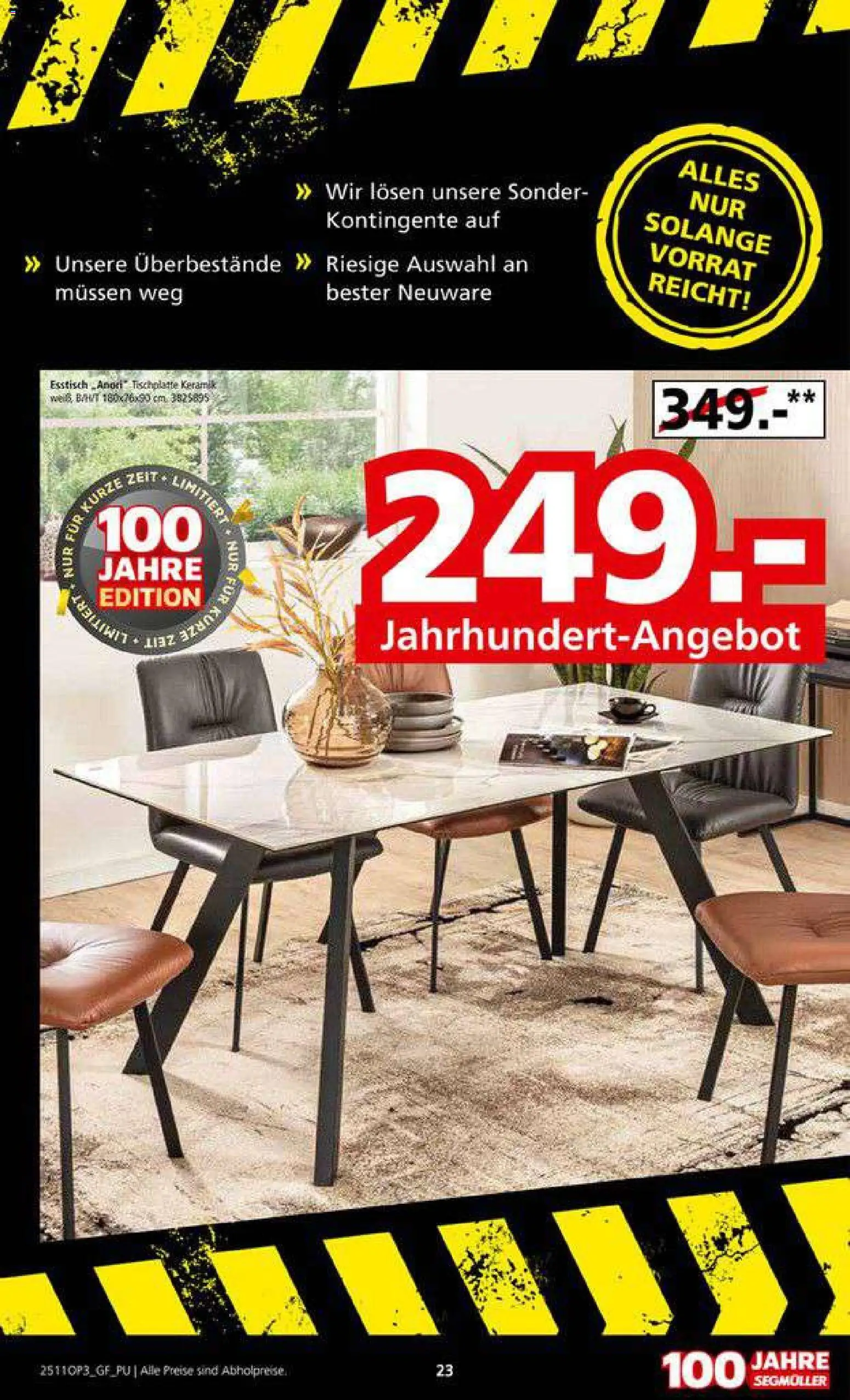 Segmüller Lagerausverkauf bei Segmüller – gültig ab 22.11.2025 | Seite: 23 | Produkte: Esstisch