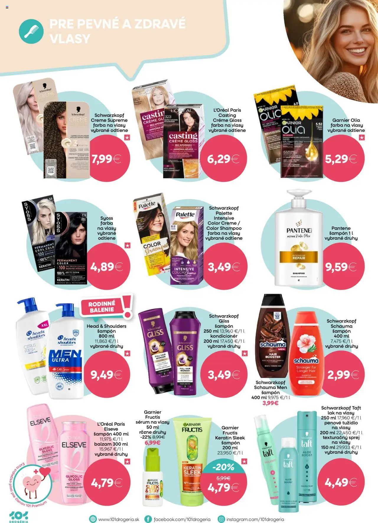 Nové 101 drogerie akcie – leták je platný od 15.10.2025 | Strana: 6 | Produkty: Šampón, Kondicionér, Farba na vlasy, Head & Shoulders
