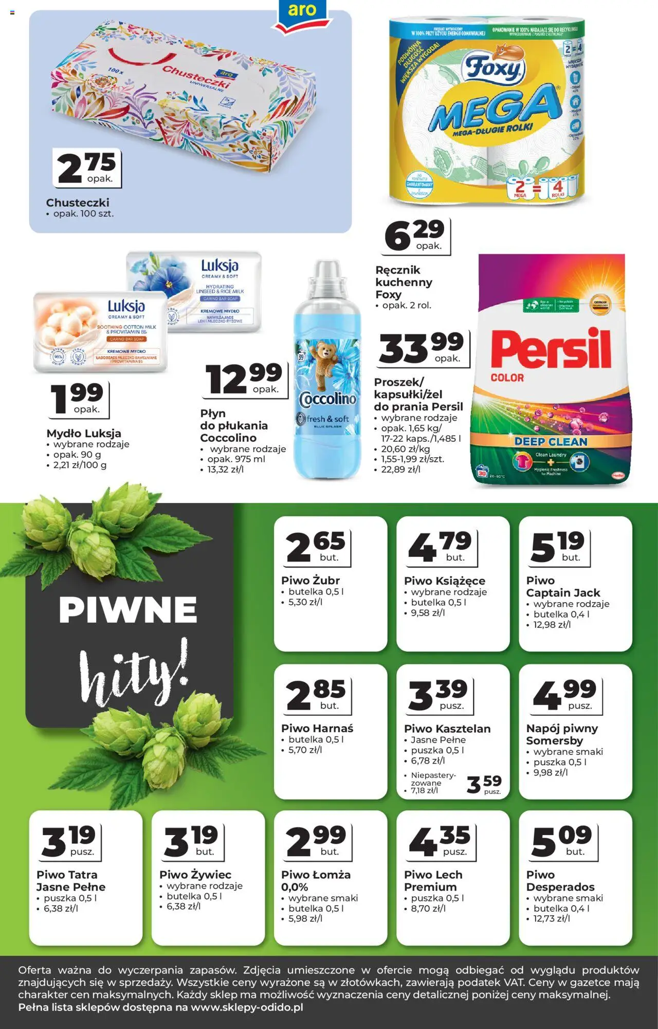 Odido Gazetka od 09.07.2025 | Strona: 8 | Produkty: Piwo żubr, Coccolino, Harnaś, Somersby
