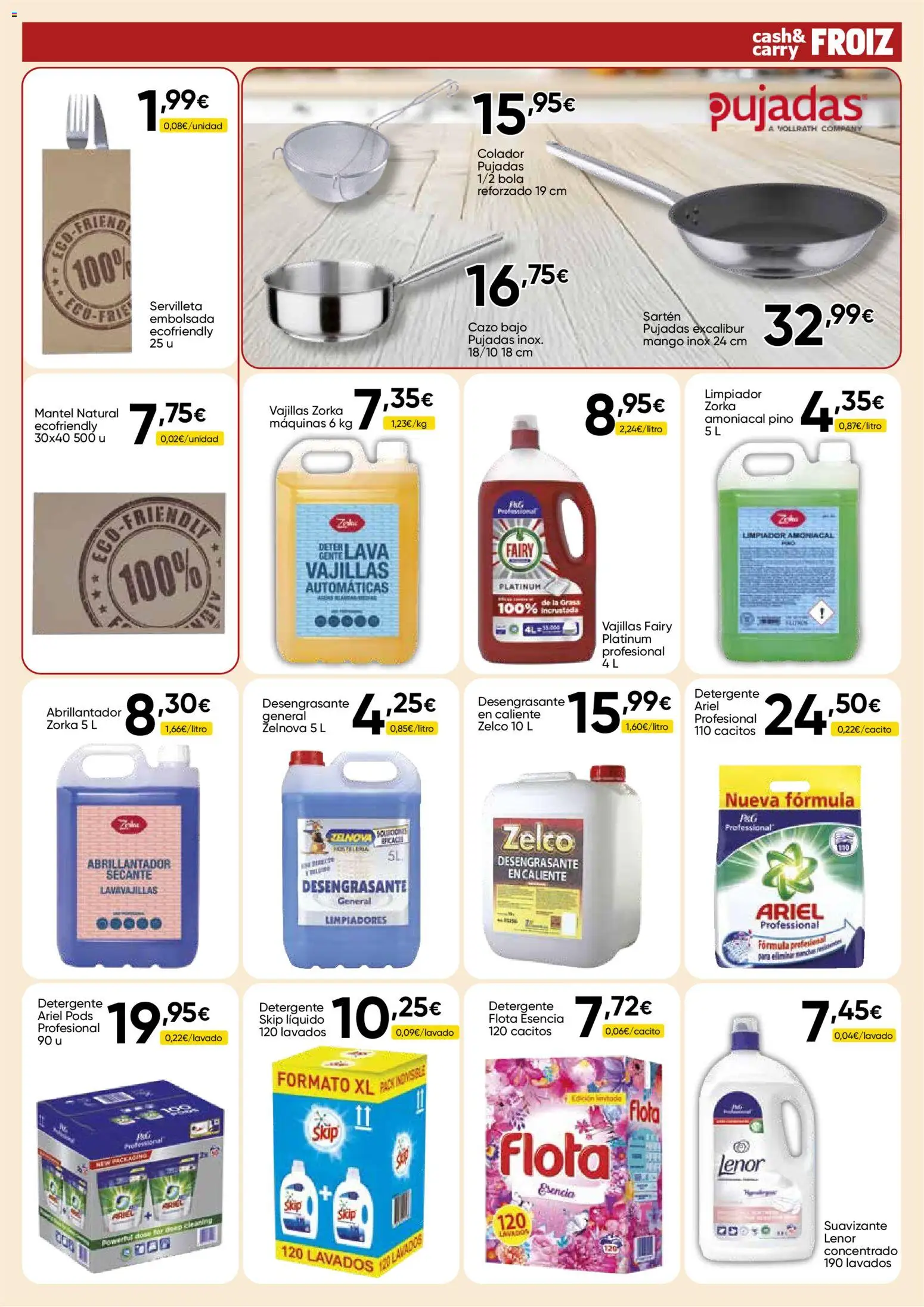 Froiz - Folleto Cash │ válido desde el 03.03.2026 | Página: 13 | Productos: Mantel, Detergente, General, Lavavajillas