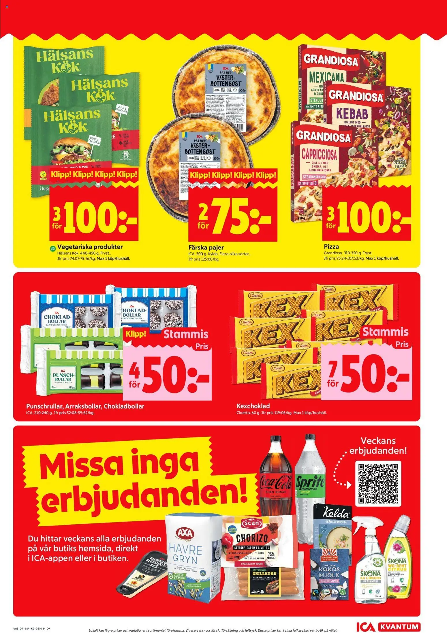 ICA Kvantum reklamblad aktuell från 12.01.2026 | Sida: 13 | Produkter: Grillkorv, Sprite, Mjölk, Vitlök