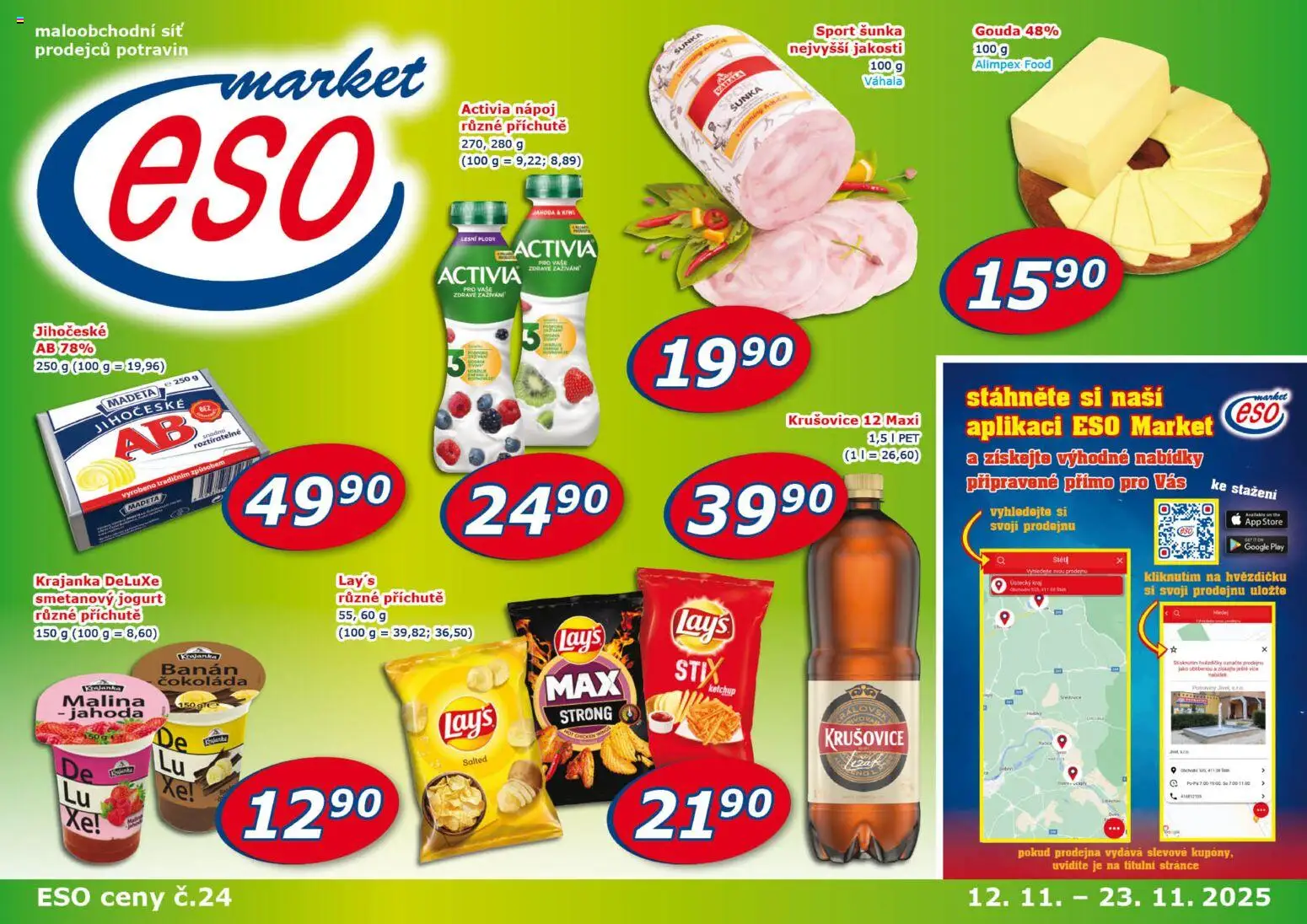 Eso market leták od 12.11.2025 | Strana: 1 | Produkty: Čokoláda, Síť, Deluxe, Lay's