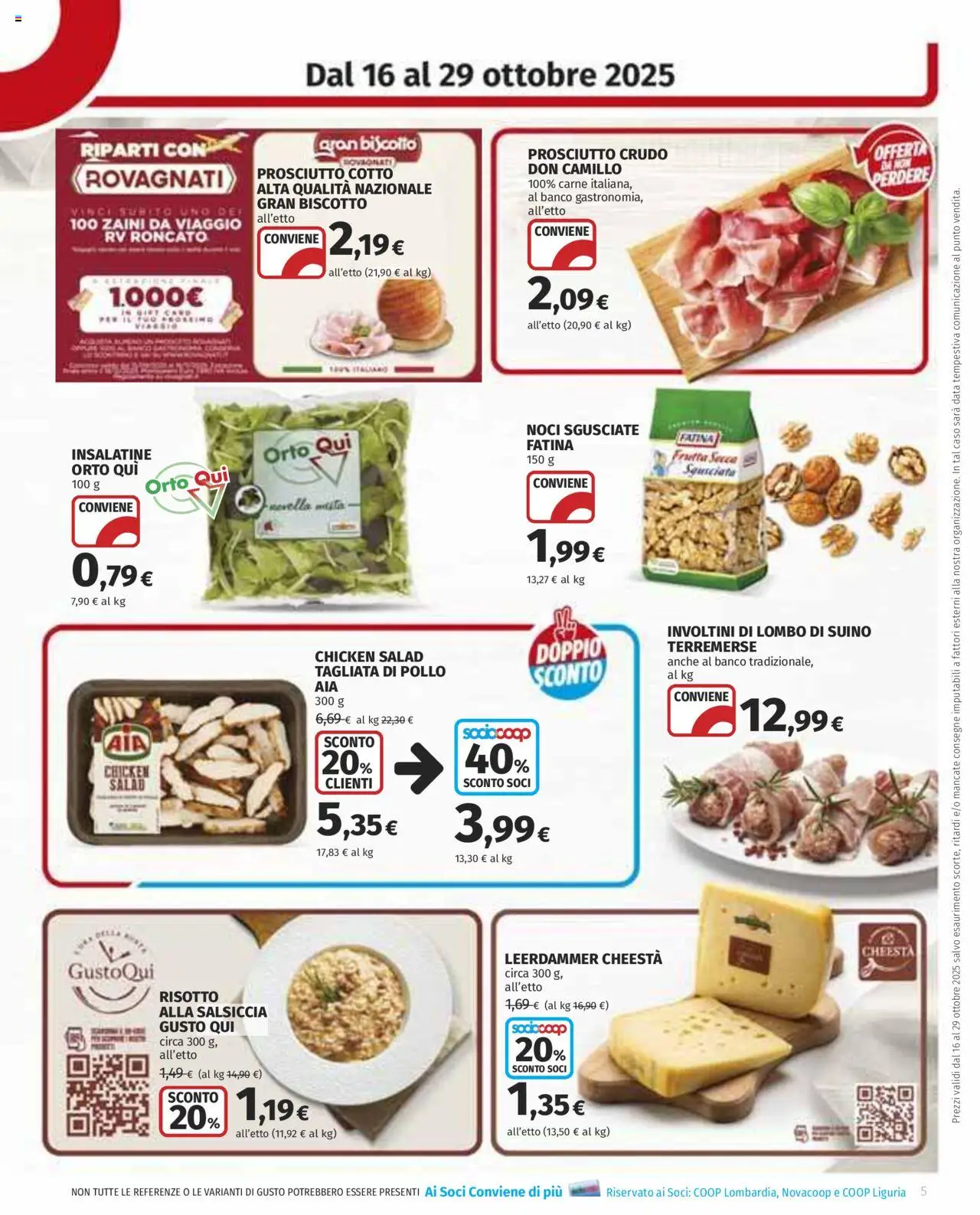 Volantino COOP del 16.10.2025 | Pagina: 5 | Prodotti: Prosciutto Crudo, Prosciutto, Noci, Data