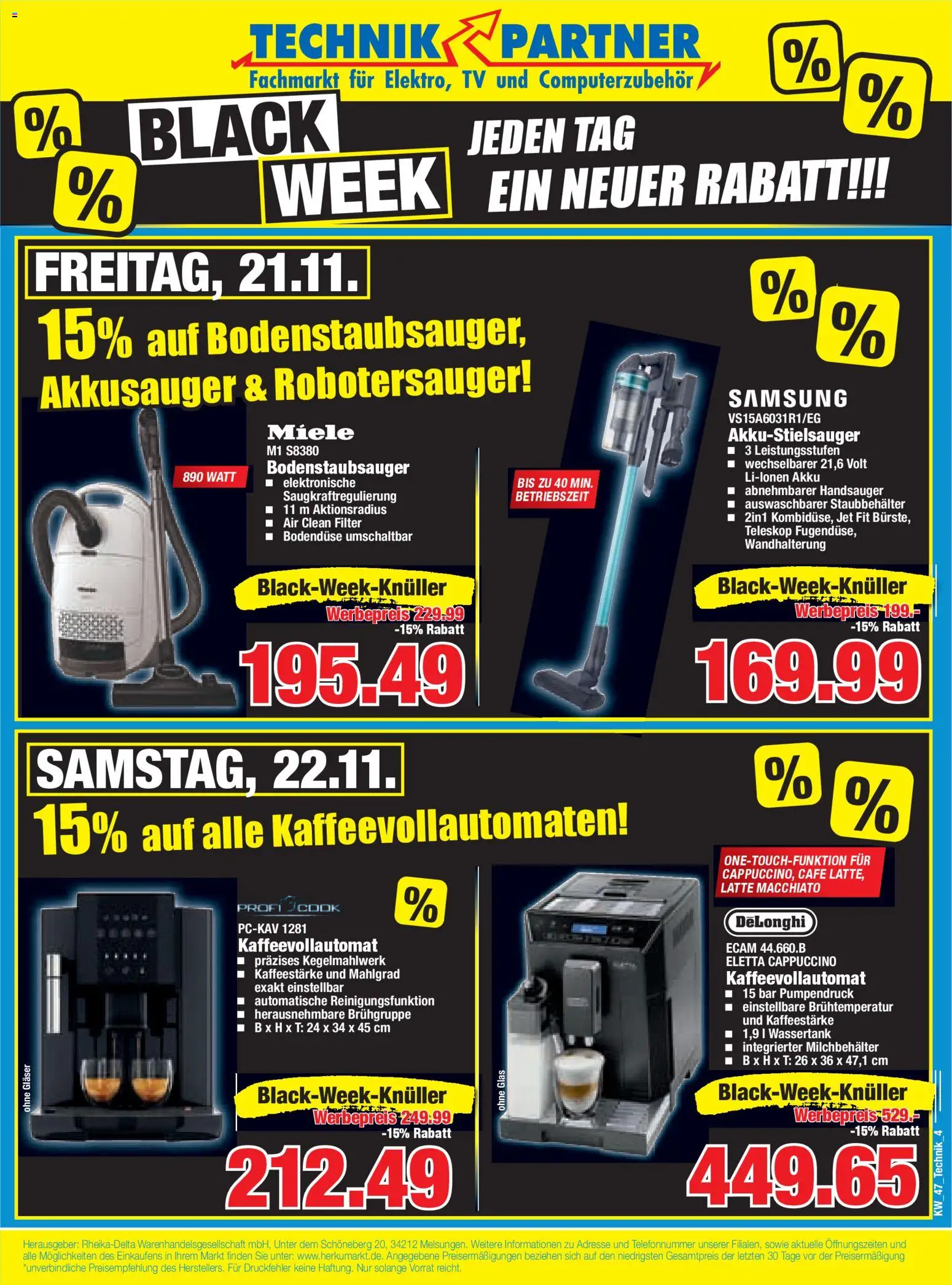 HERKULES - Black Friday – gültig ab 17.11.2025 | Seite: 4 | Produkte: Miele, Samsung, Kaffeevollautomat, TV