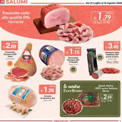 Volantino Sì con Te del 31.07.2025 | Pagina: 9 | Prodotti: Bresaola, Tacchino, Prosciutto, Mortadella