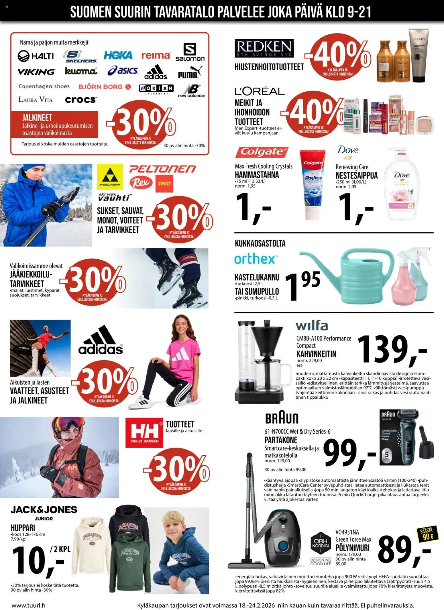 Tuuri tarjoukset – voimassa 18.02.2026 alkaen | Sivu: 4 | Tuotteet: Kahvinkeitin, Hammastahna, Partakone, Huppari