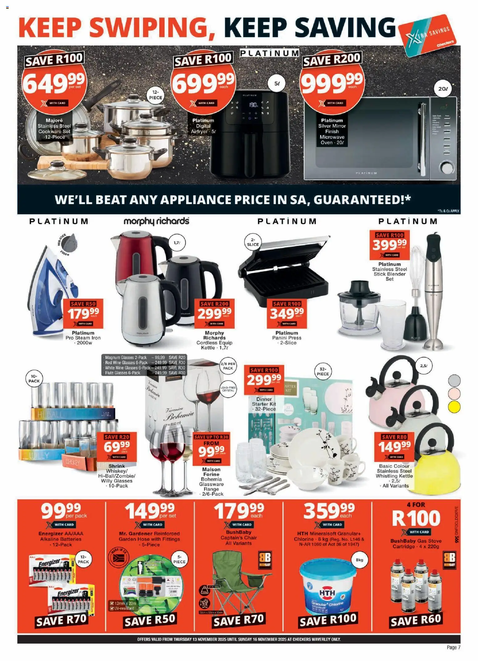 New Checkers catalogue – valid from 13.11.2025 | Page: 7 | Products: Iron, Chair, Blender, Garden hose