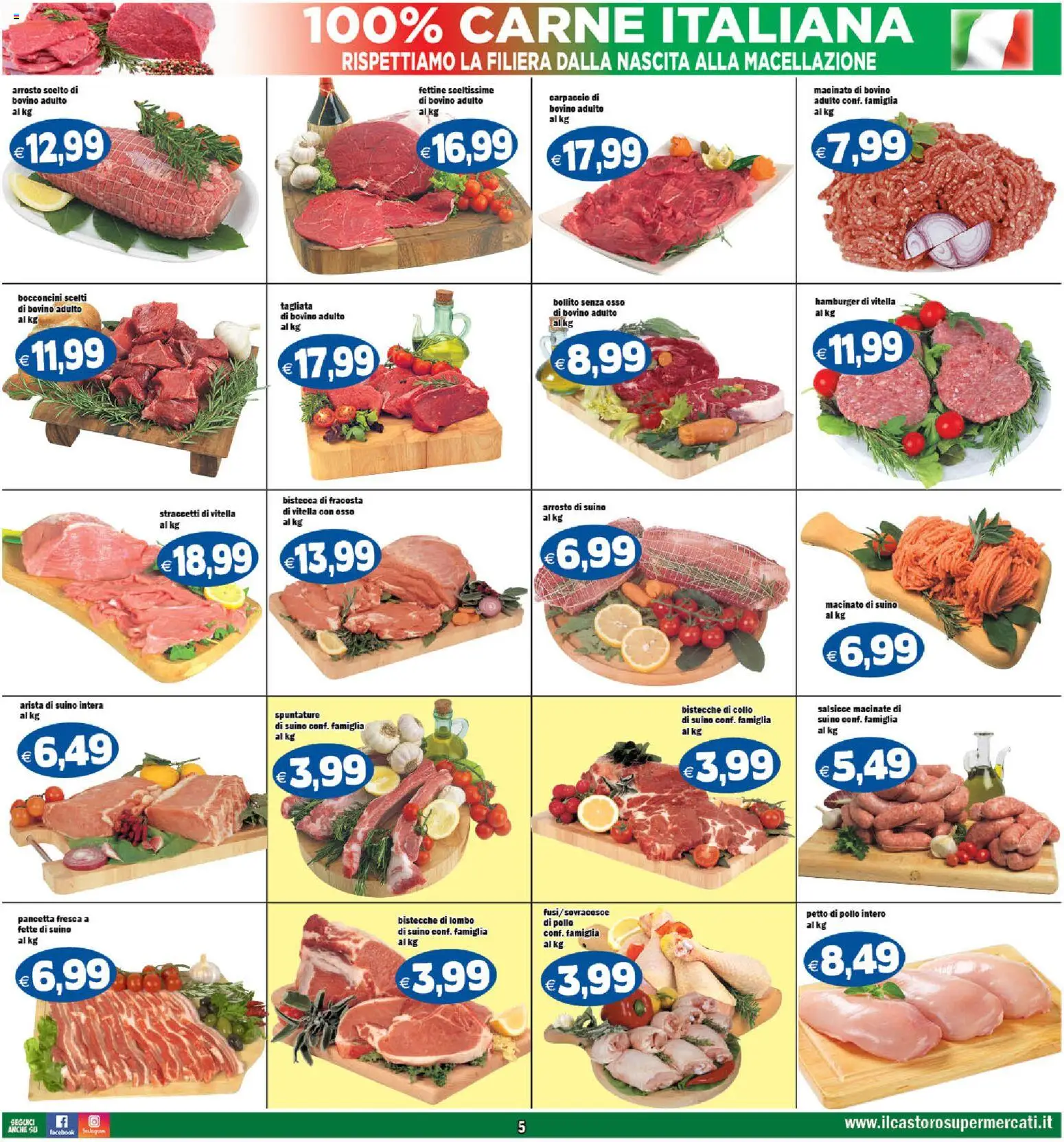 Volantino Il Castoro del 16.12.2025 | Pagina: 5 | Prodotti: Petto di Pollo, Arrosto, Pollo, Suino
