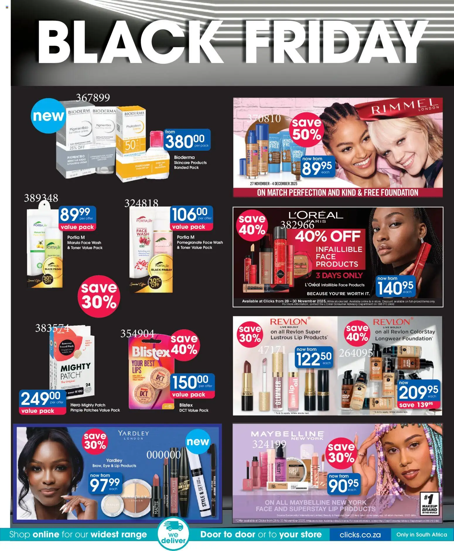 New Clicks catalogue – valid from 26.11.2025 | Page: 4 | Products: Socks, Toner, Foundation