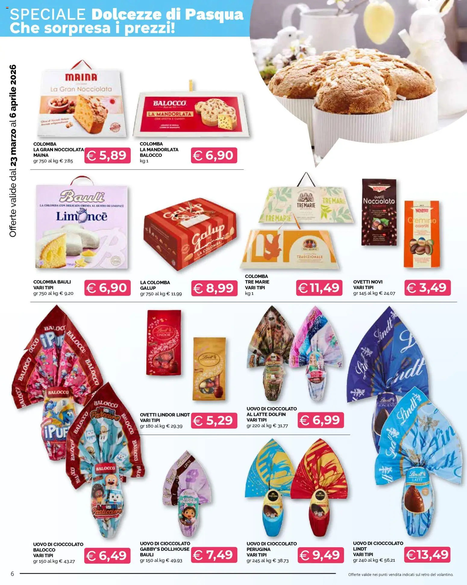 Volantino Mercatò del 23.03.2026 | Pagina: 6 | Prodotti: Cioccolato, Latte