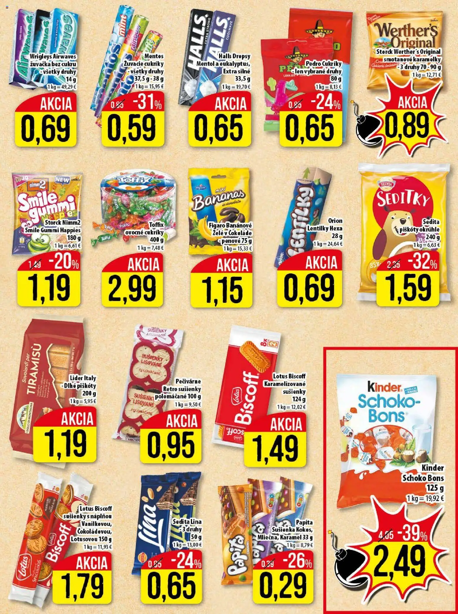 Nové Klas akcie – leták je platný od 26.01.2026 | Strana: 11 | Produkty: Kinder, Cukríky