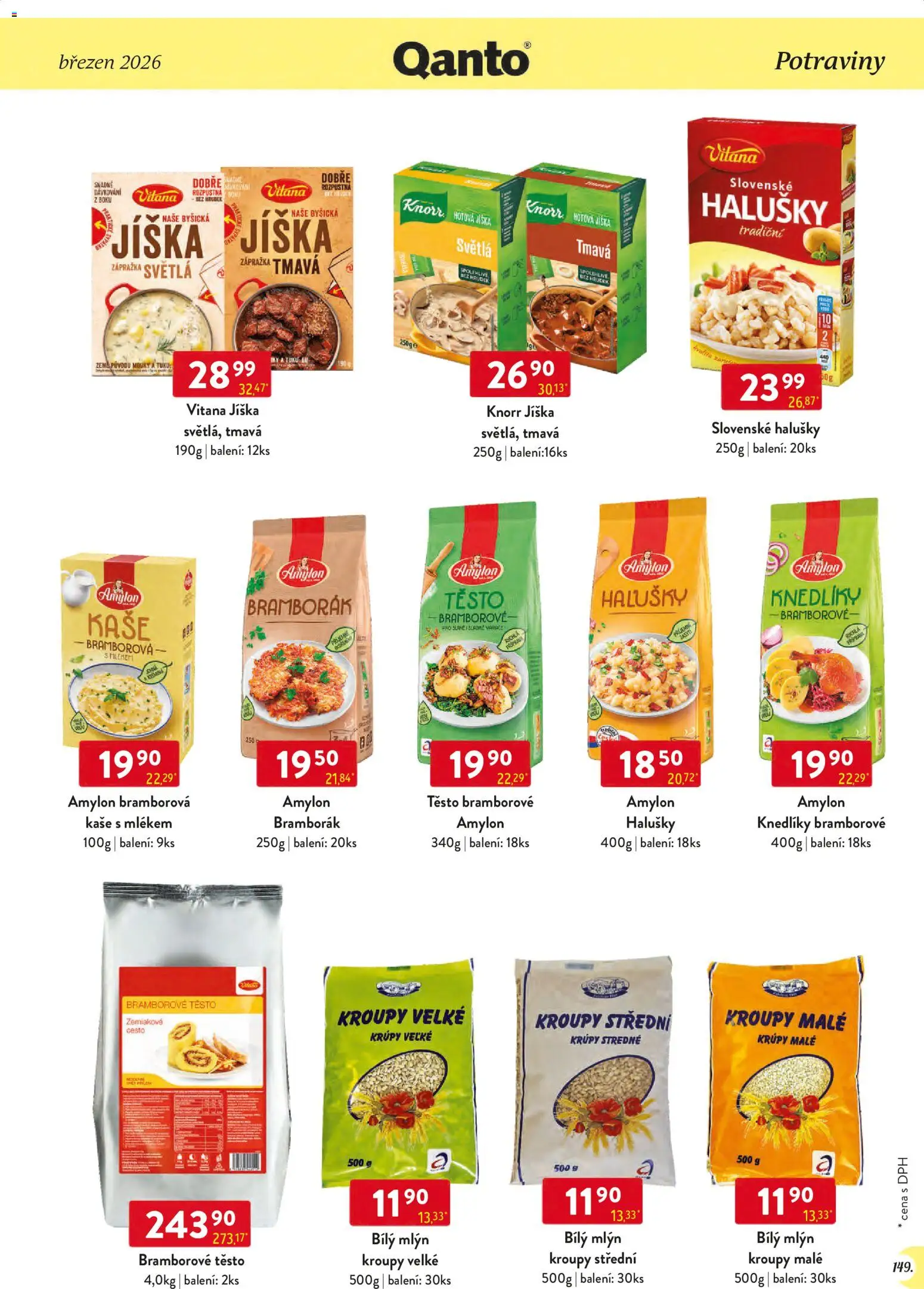 Astur & Qanto leták - Velkoobchod 03/2026 od 01.03.2026 | Strana: 149 | Produkty: Jíška, Knorr, Potraviny, Kroupy