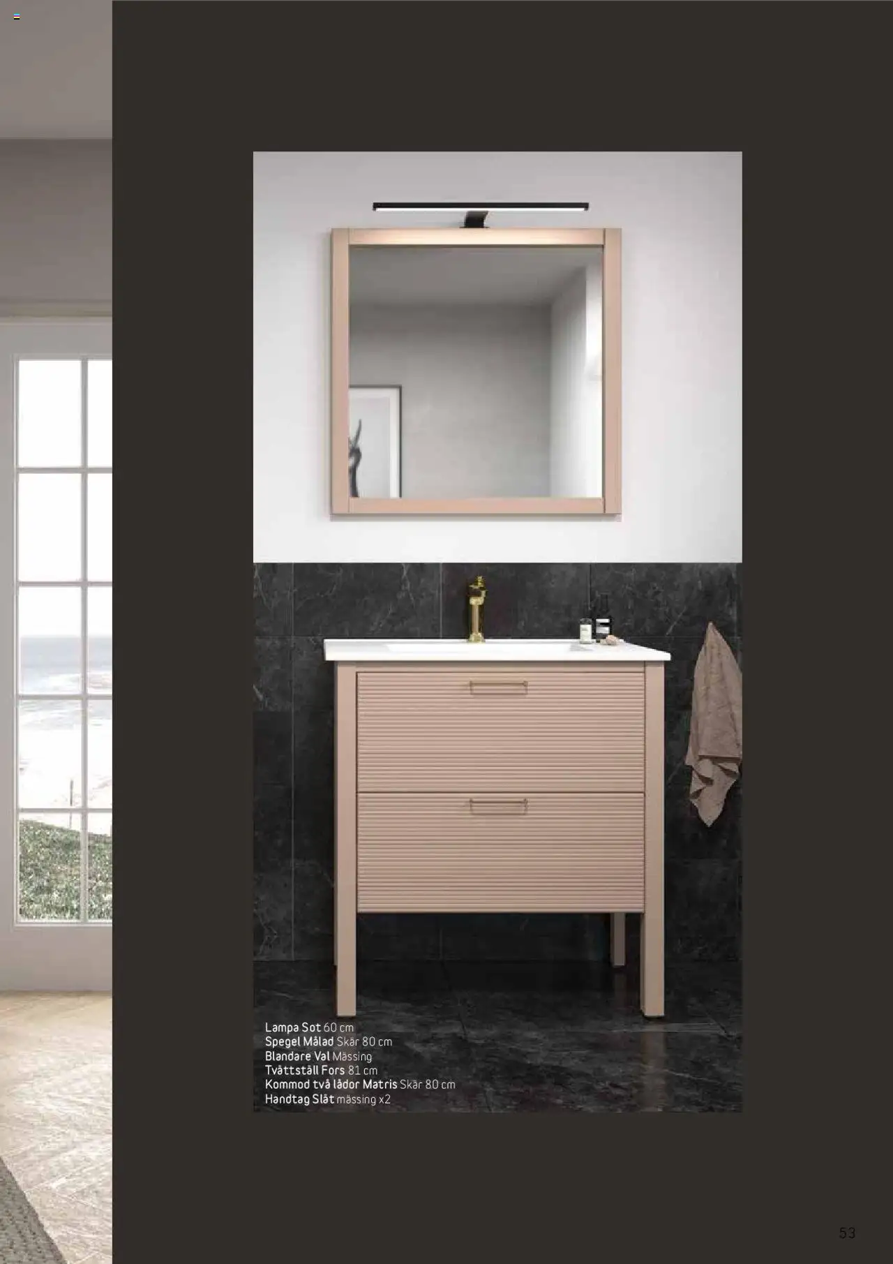 Bauhaus reklamblad aktuell från 25.08.2025 | Sida: 53 | Produkter: Tvättställ, Spegel, Lampa