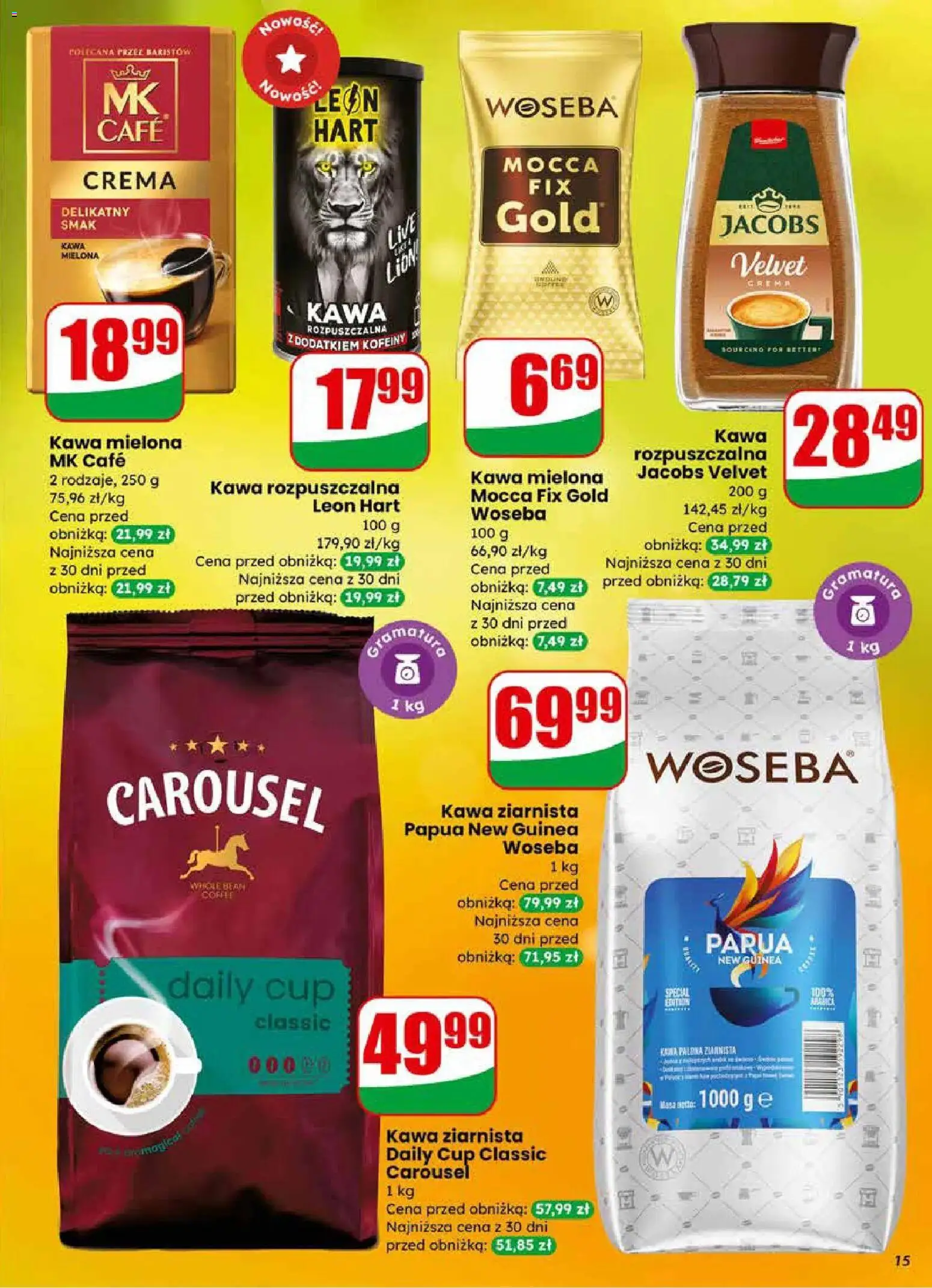 Dino Gazetka od 25.02.2026 | Strona: 15 | Produkty: Kawa ziarnista, Kawa rozpuszczalna, Kawa