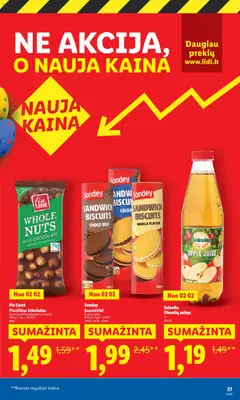 LIDL leidinys galioja nuo 09.03.2026 | Puslapis: 27 | Prekių: Sausainiai, Šokoladas, Sultys