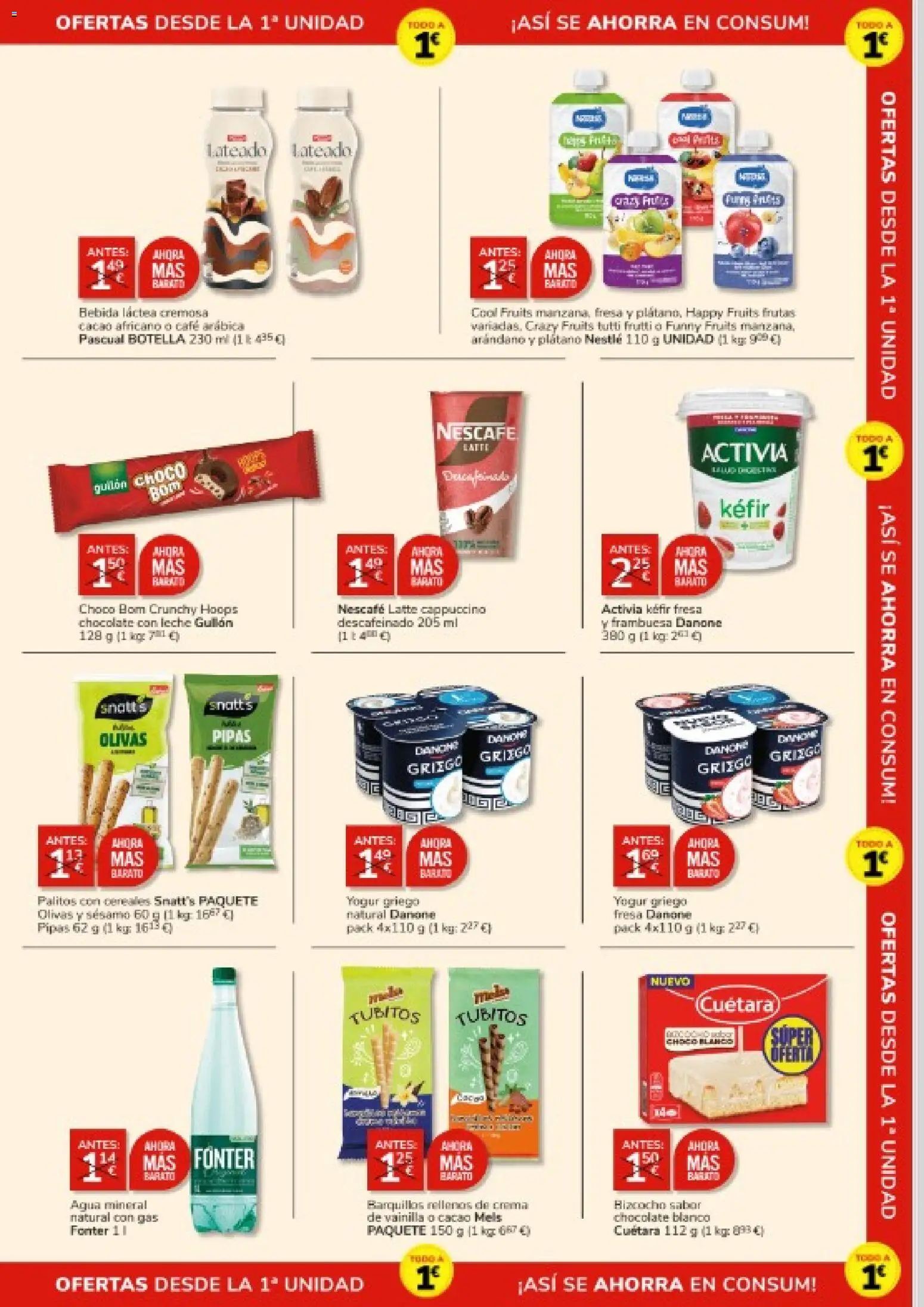 Consum folleto │ válido desde el 08.01.2026 | Página: 3 | Productos: Leche, Yogur, Chocolate, Φρυγανιές σικάλεως