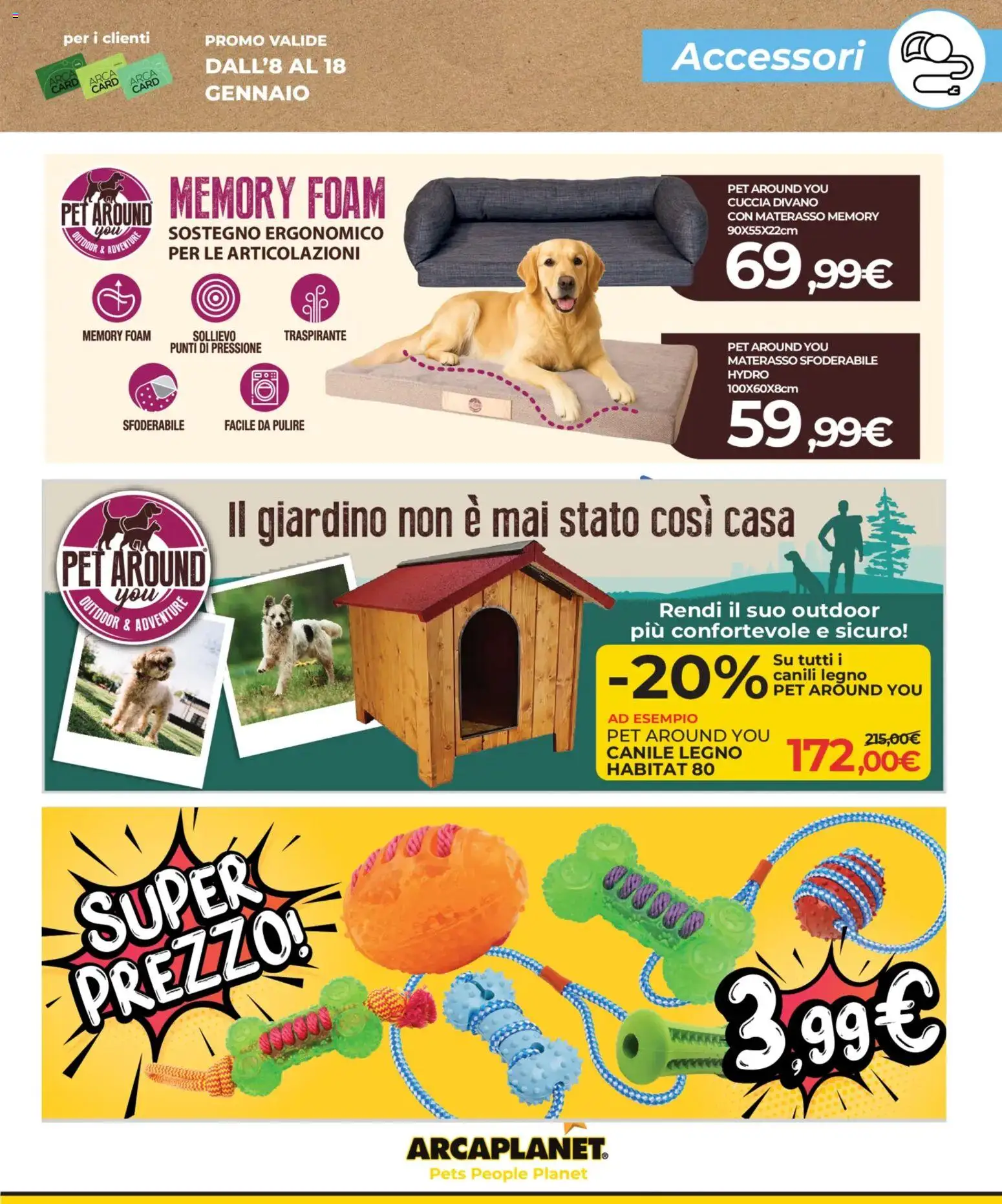 Volantino Arcaplanet del 08.01.2026 | Pagina: 25 | Prodotti: Materasso, Divano