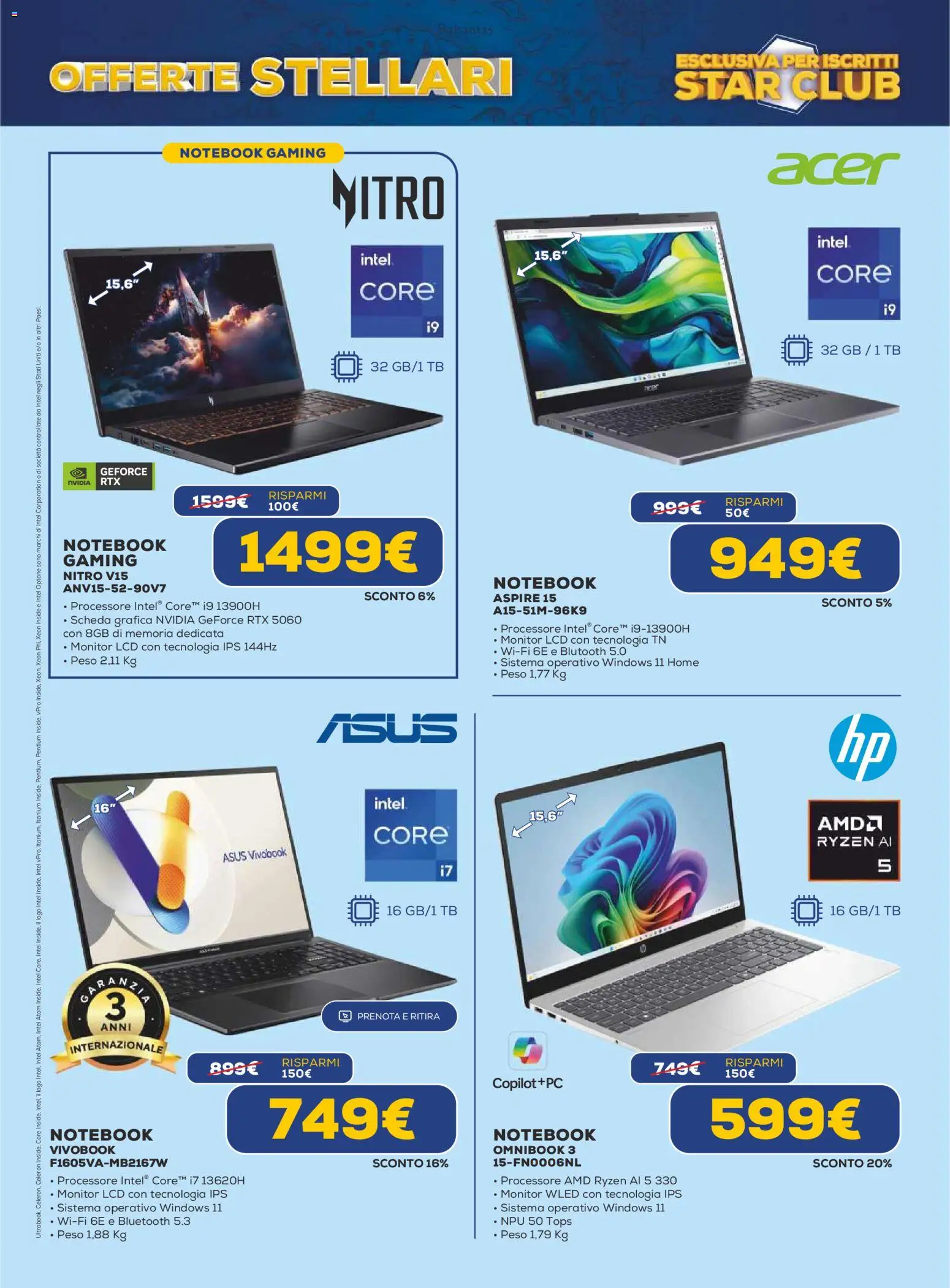 Volantino Euronics del 19.02.2026 | Pagina: 6 | Prodotti: Monitor, Notebook