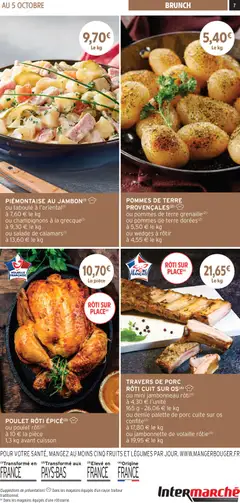 Intermarché - Prévisualisation de TRAVERS DE PORC RÔTI CUIT SUR OS (4), ou mini jambonneau rôti (4) à 4,30 € l'unité 165 g - 26,06 € le kg ou demie palette de porc cuite sur os confite (4) à 17,80 € le kg ou jambonnette de volaille rôtie(4) à 19,95 € le kg valide à partir de 01.04.2026 | Page: 7 | Produits: Salade, Travers de porc, Porc, Pommes de terre