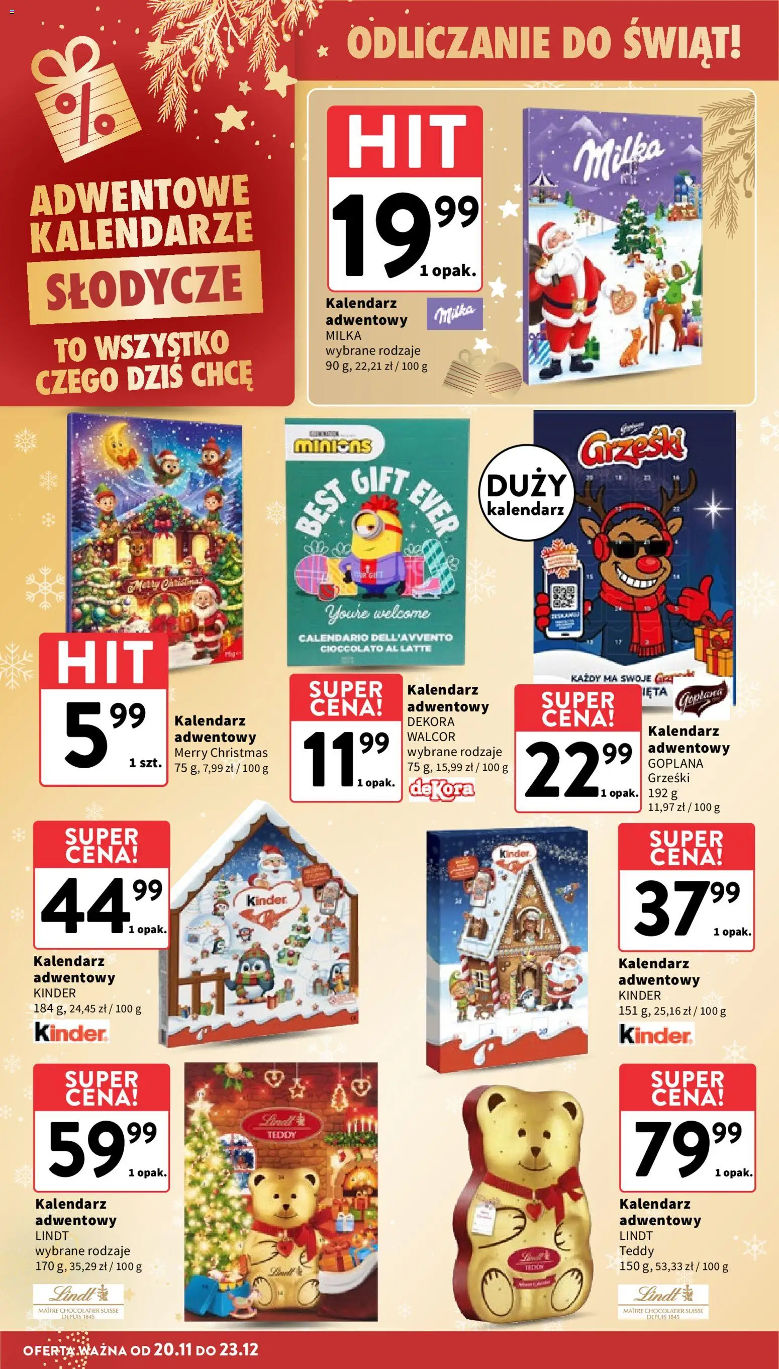 Intermarche Gazetka od 20.11.2025 | Strona: 10 | Produkty: Słodycze, Kalendarz, Milka, Gry