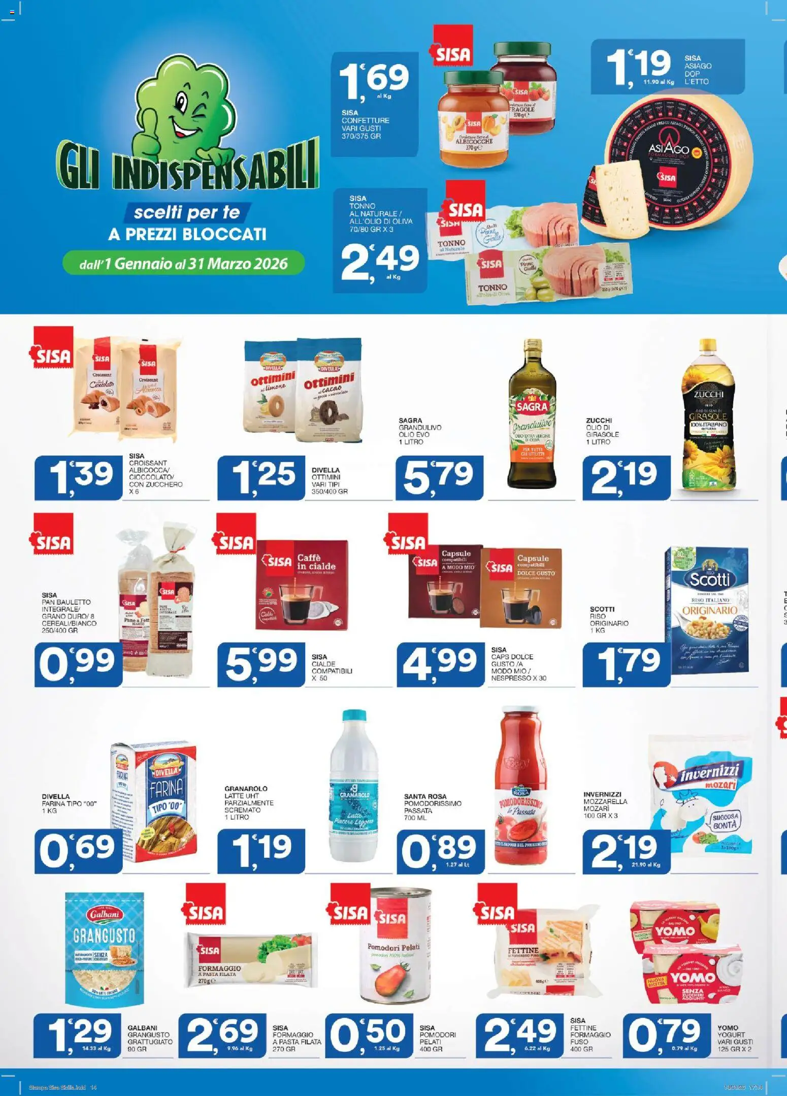 Volantino SISA del 29.01.2026 | Pagina: 14 | Prodotti: Caffè, Tè, Zucchero, Pasta