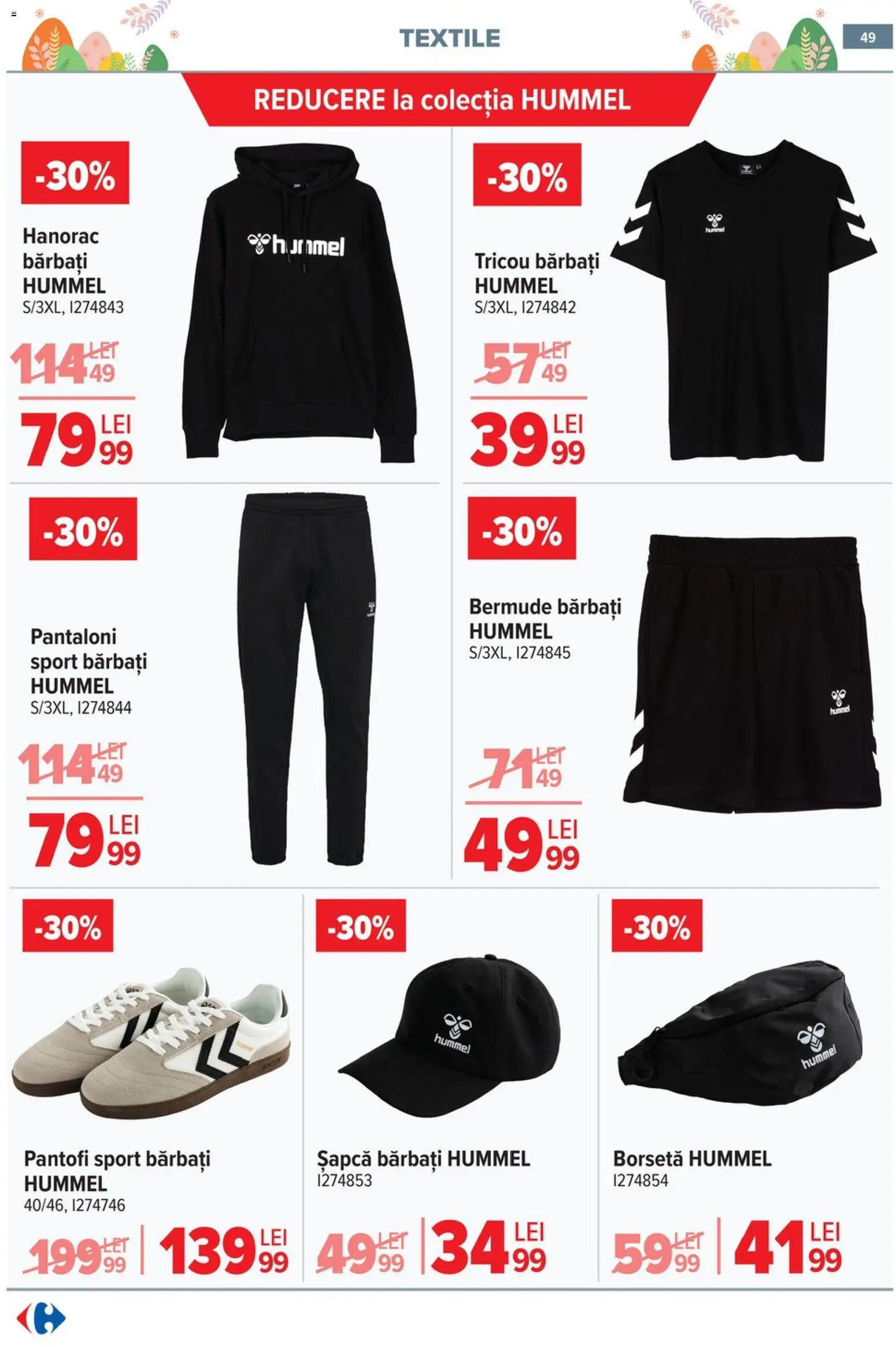Noul catalog Carrefour – valabil de la 25.03.2026 | Pagină: 51 | Produse: Pantofi, Tricou, Pantaloni, Keşe