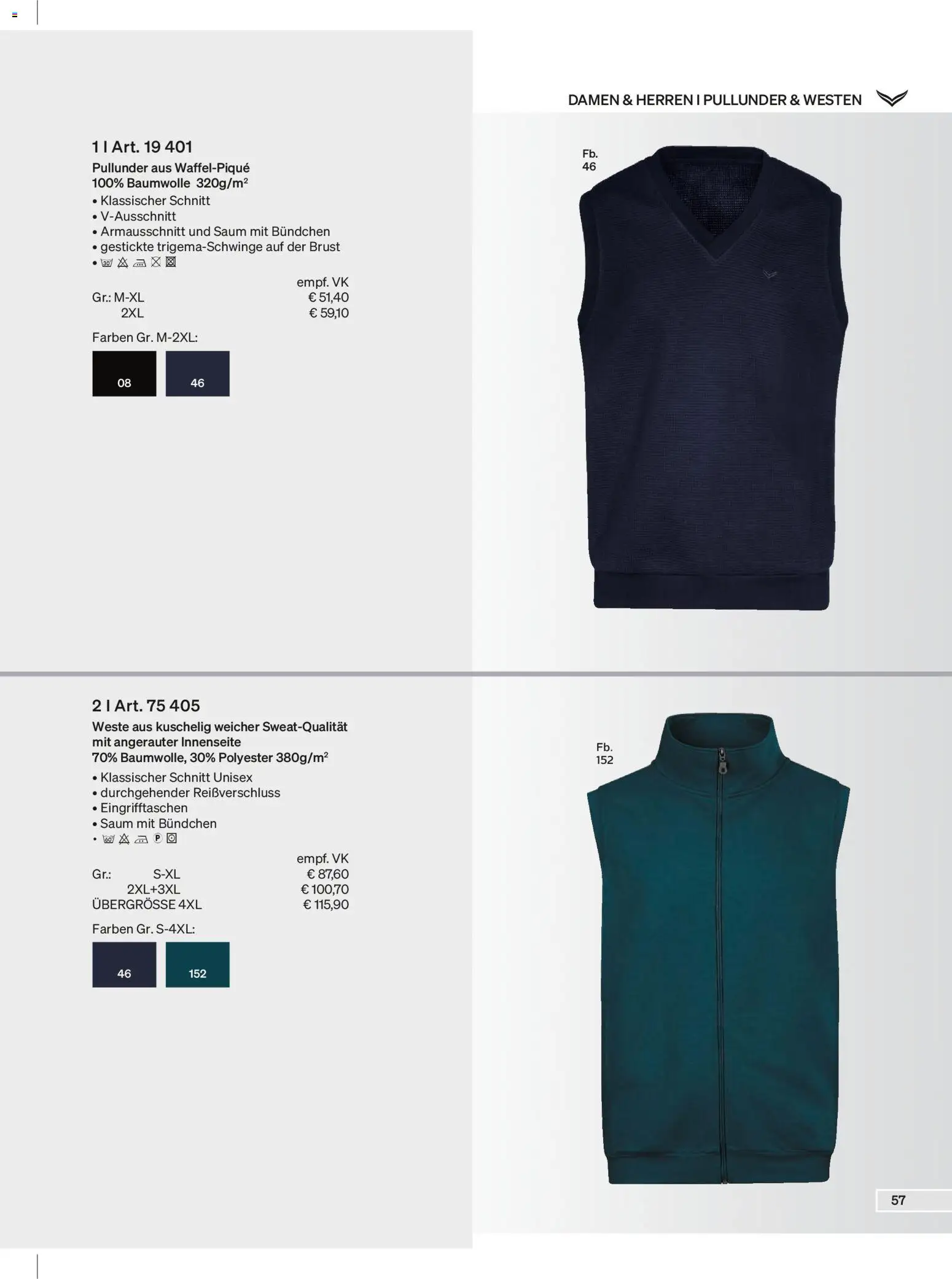 Trigema Prospekt – gültig ab 01.02.2026 | Seite: 57 | Produkte: Pullunder, Weste