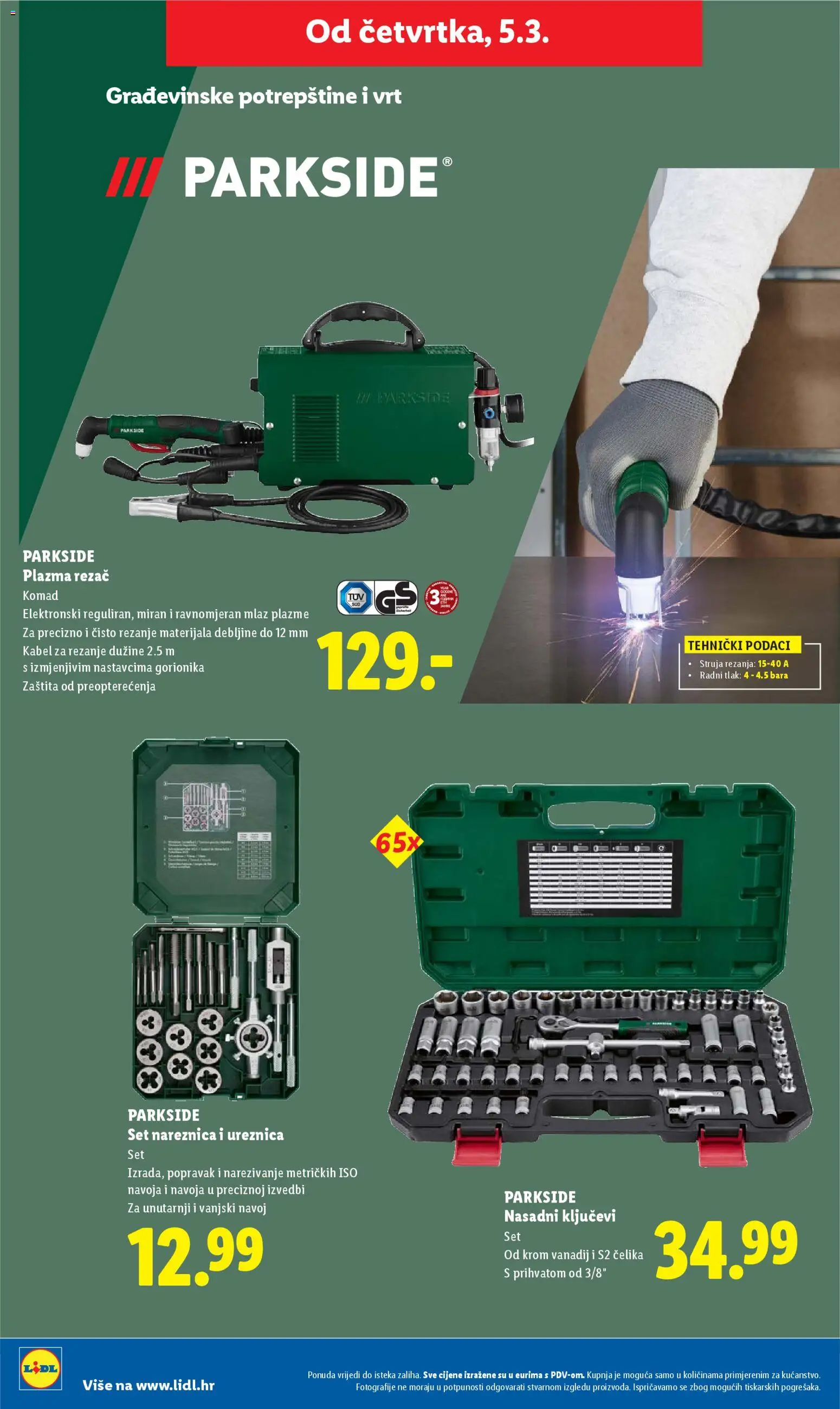 Lidl katalog | vrijedi od 02.03.2026 | Stranica: 40 | Proizvodi: Kabel, Rezač, Parkside