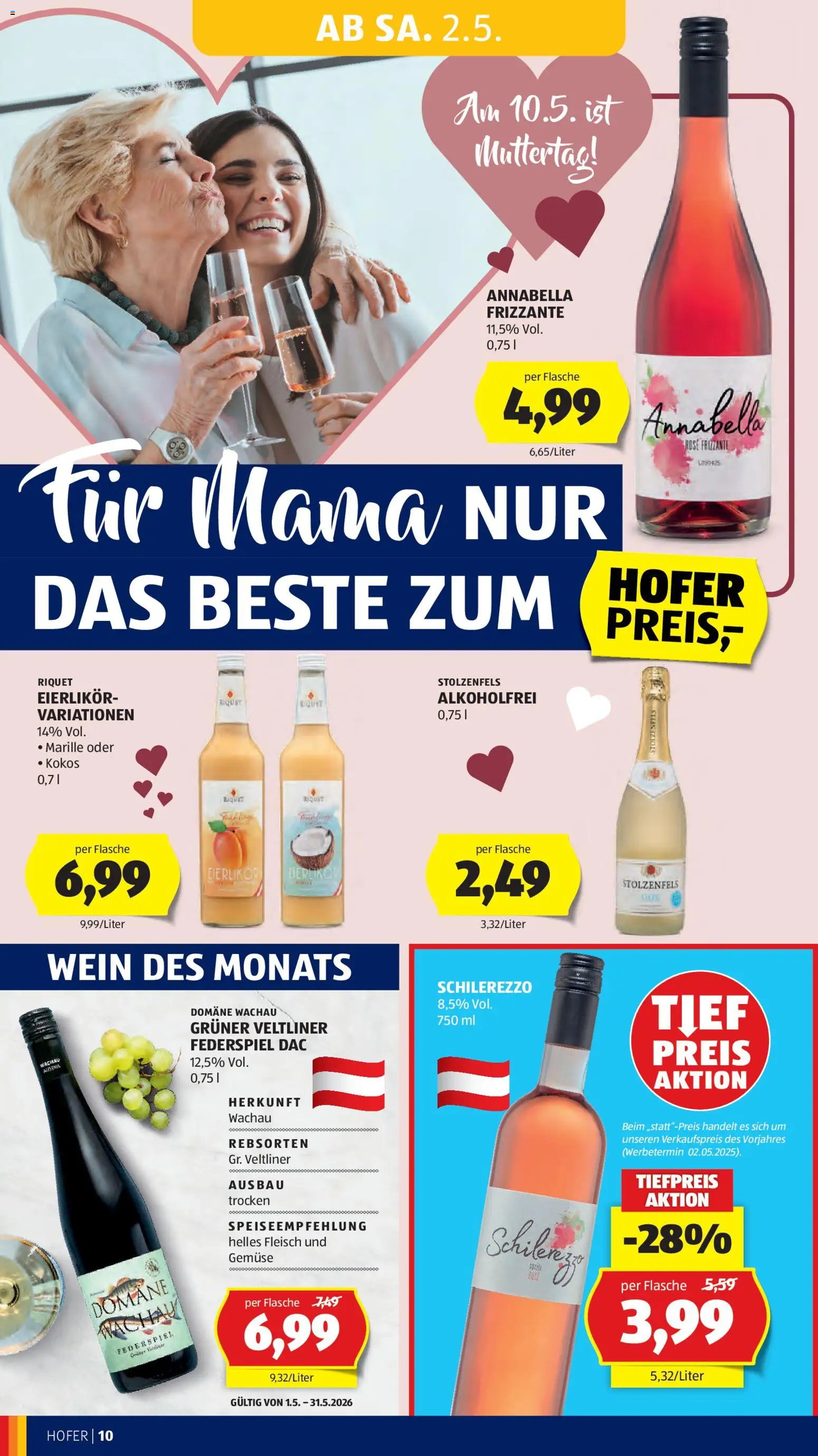 Hofer Flugblatt gültig ab 29.04.2026 | Seite: 14 | Produkte: Gemüse, Wein