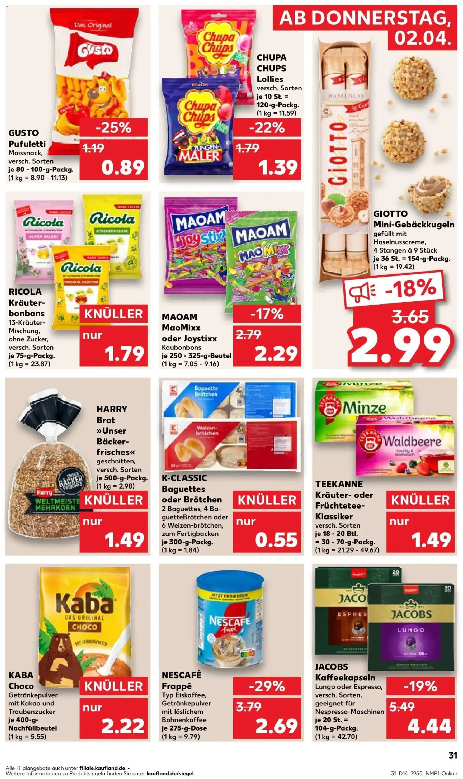 Kaufland Prospekt Peine	 – gültig ab 30.03.2026 | Seite: 45 | Produkte: Nescafe, Baguette, Teekanne, Brot